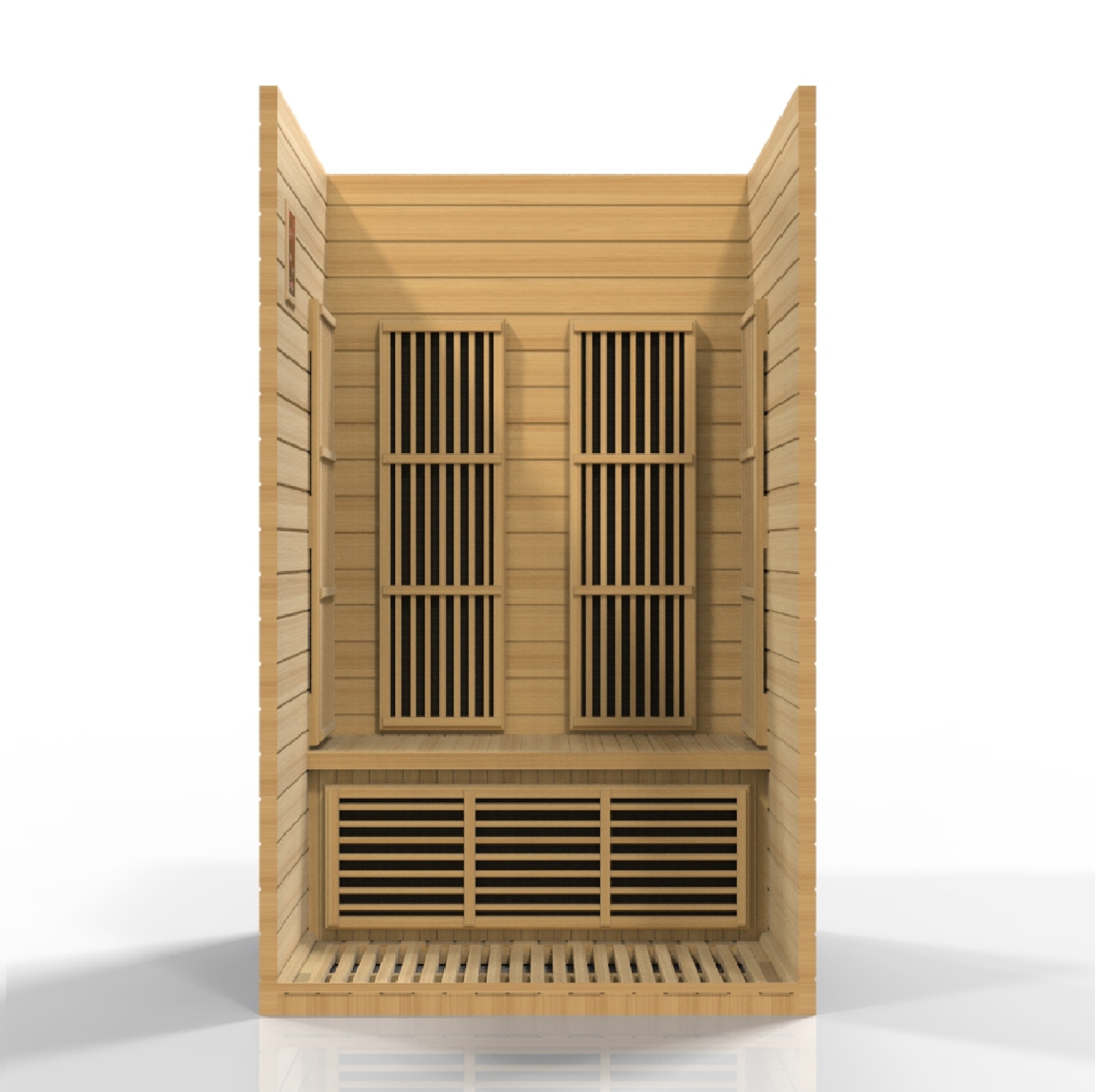 Maxxus Seattle 2 Person Near Zero EMF FAR Infrared Hemlock Sauna for Health Golden Designs Inc