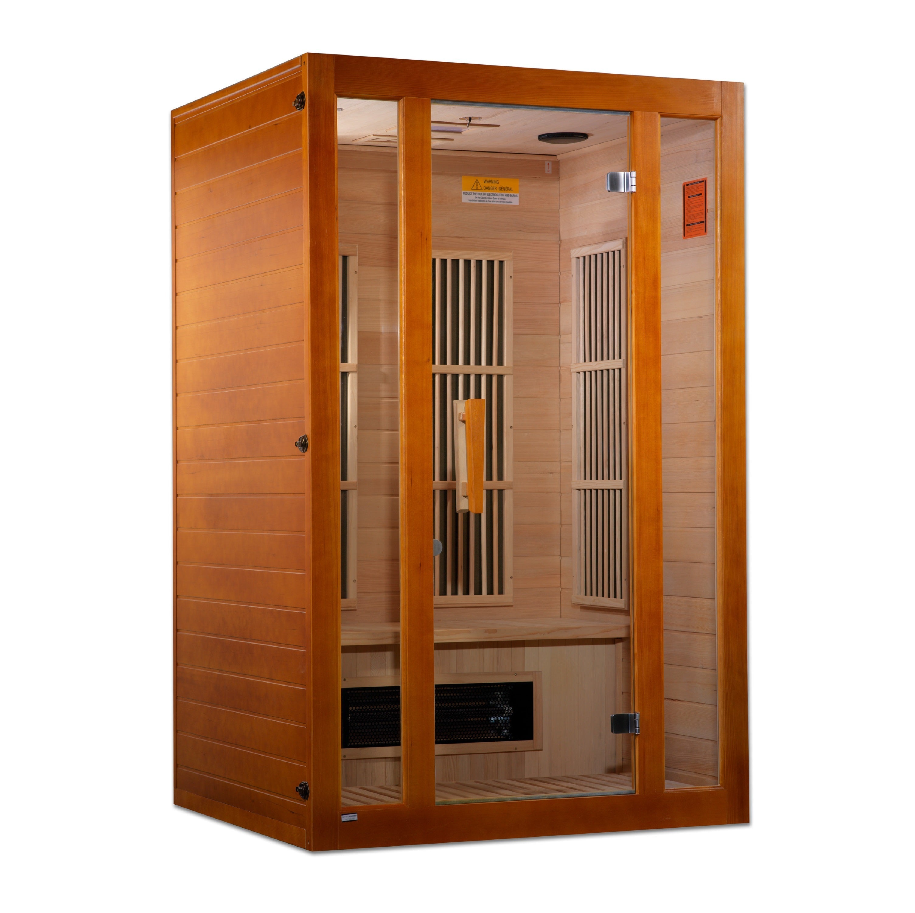 Maxxus Aspen Dual Tech 2-Person Low EMF FAR Infrared Hemlock Sauna with Chromotherapy Golden Designs Inc