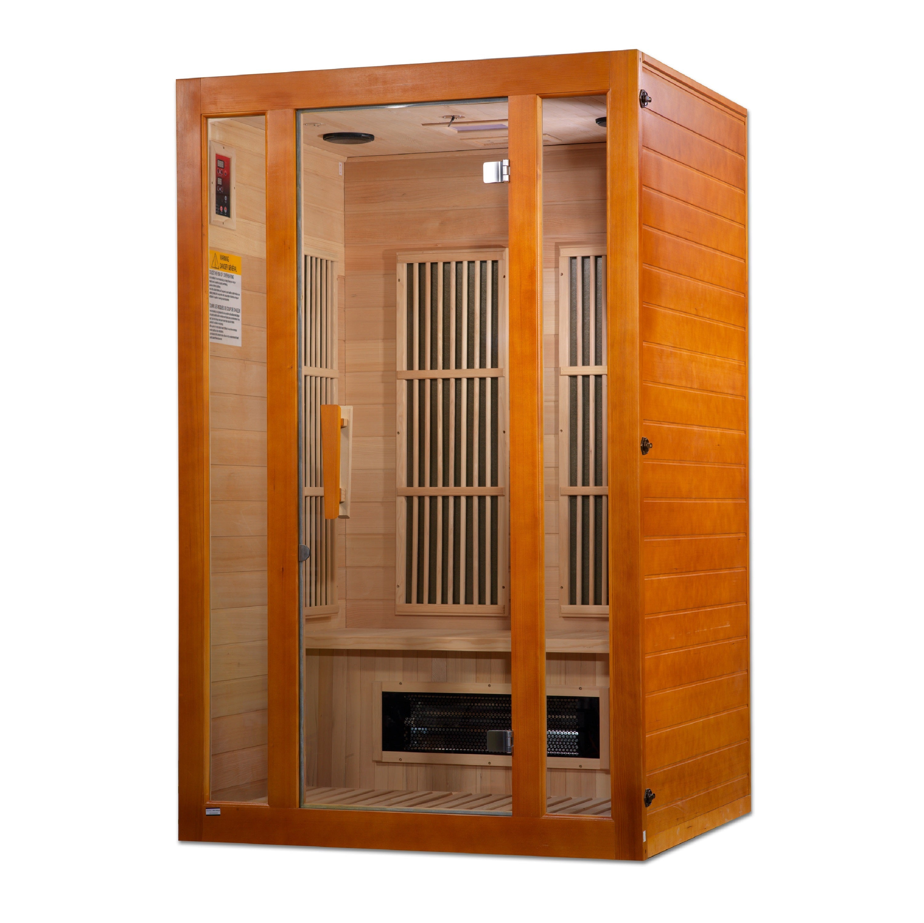 Maxxus Aspen Dual Tech 2-Person Low EMF FAR Infrared Hemlock Sauna with Chromotherapy Golden Designs Inc