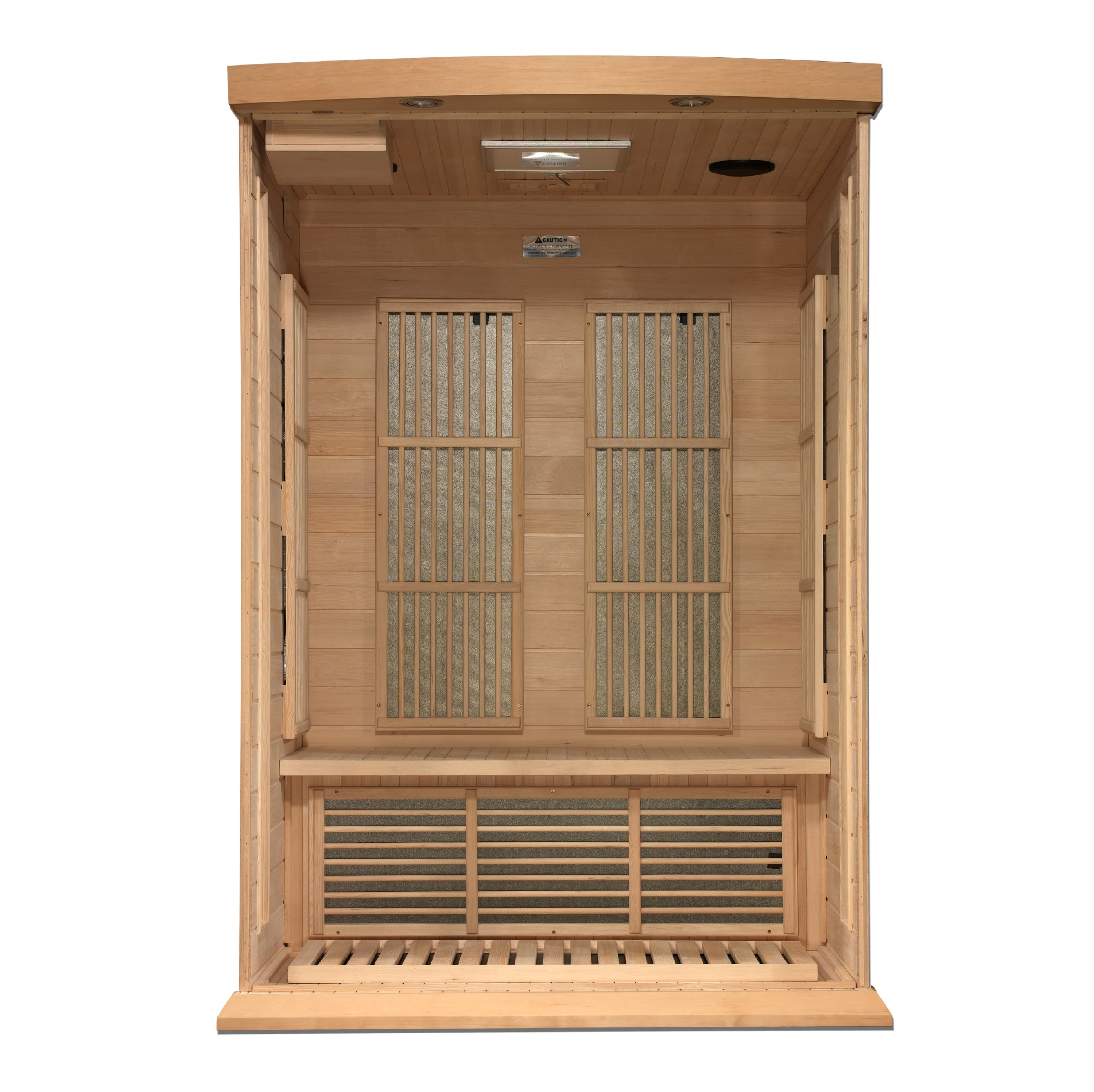 Maxxus 2-Person Near Zero EMF FAR Infrared Hemlock Sauna, Chromotherapy, Red Light Golden Designs Inc