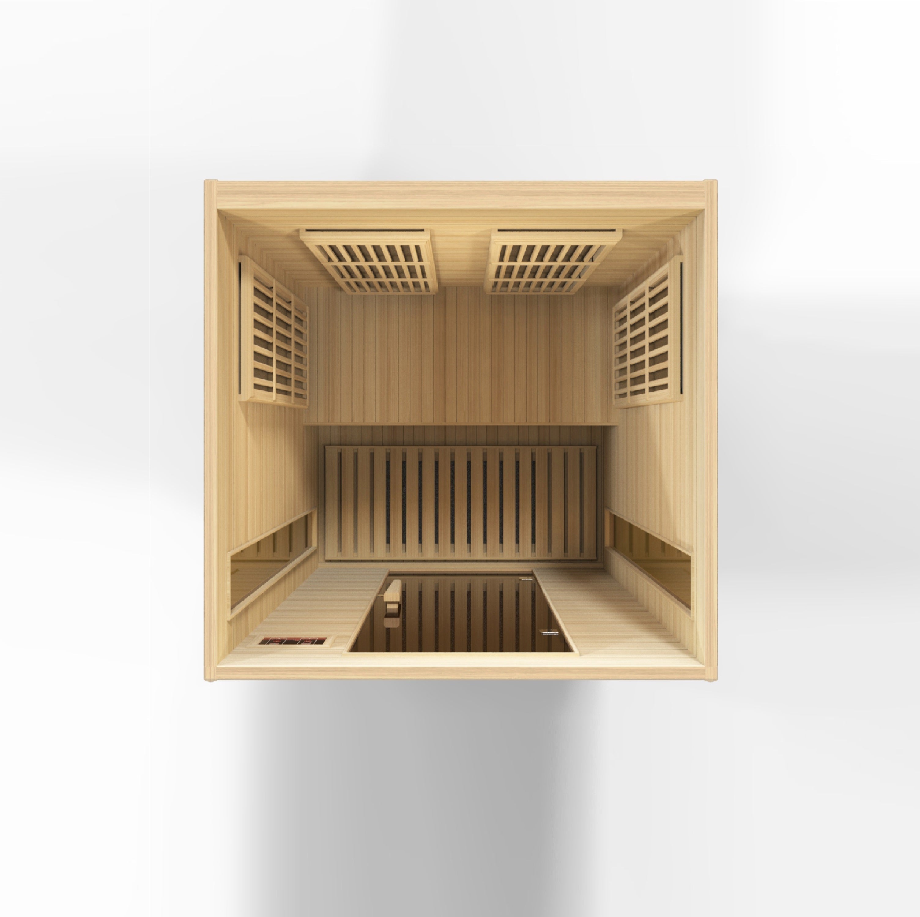 Maxxus 2 Person Low EMF FAR Infrared Hemlock Sauna with Chromotherapy & Bluetooth Golden Designs Inc