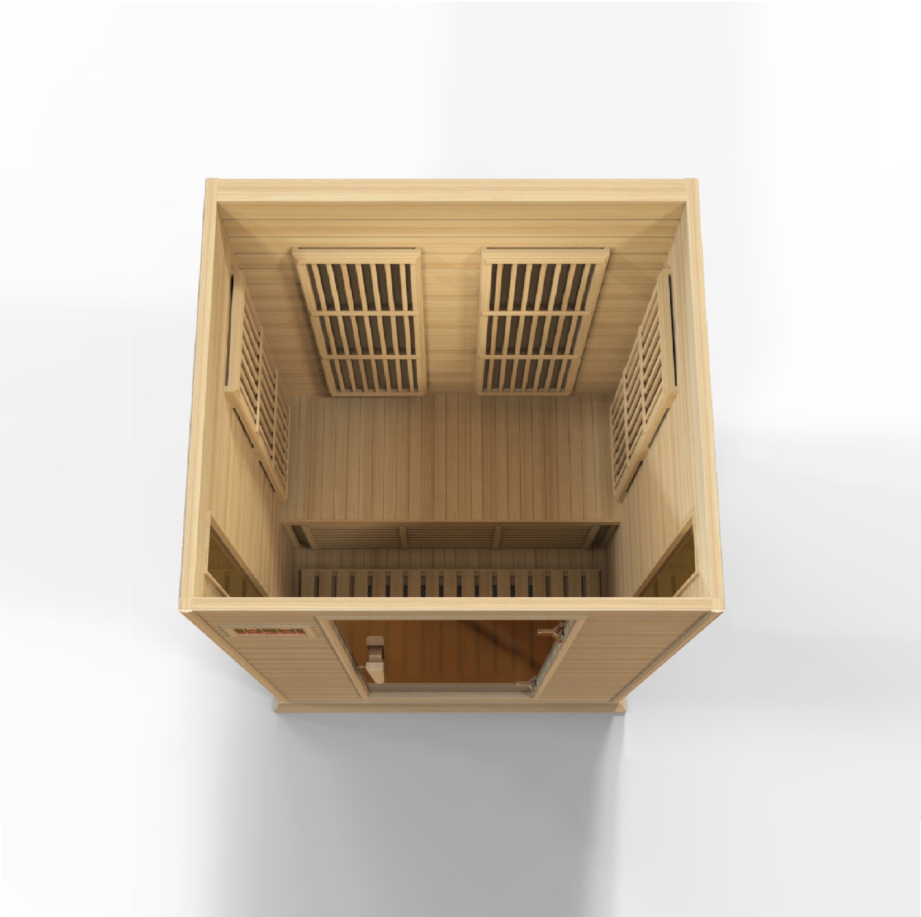 Maxxus 2 Person Low EMF FAR Infrared Hemlock Sauna with Chromotherapy & Bluetooth Golden Designs Inc