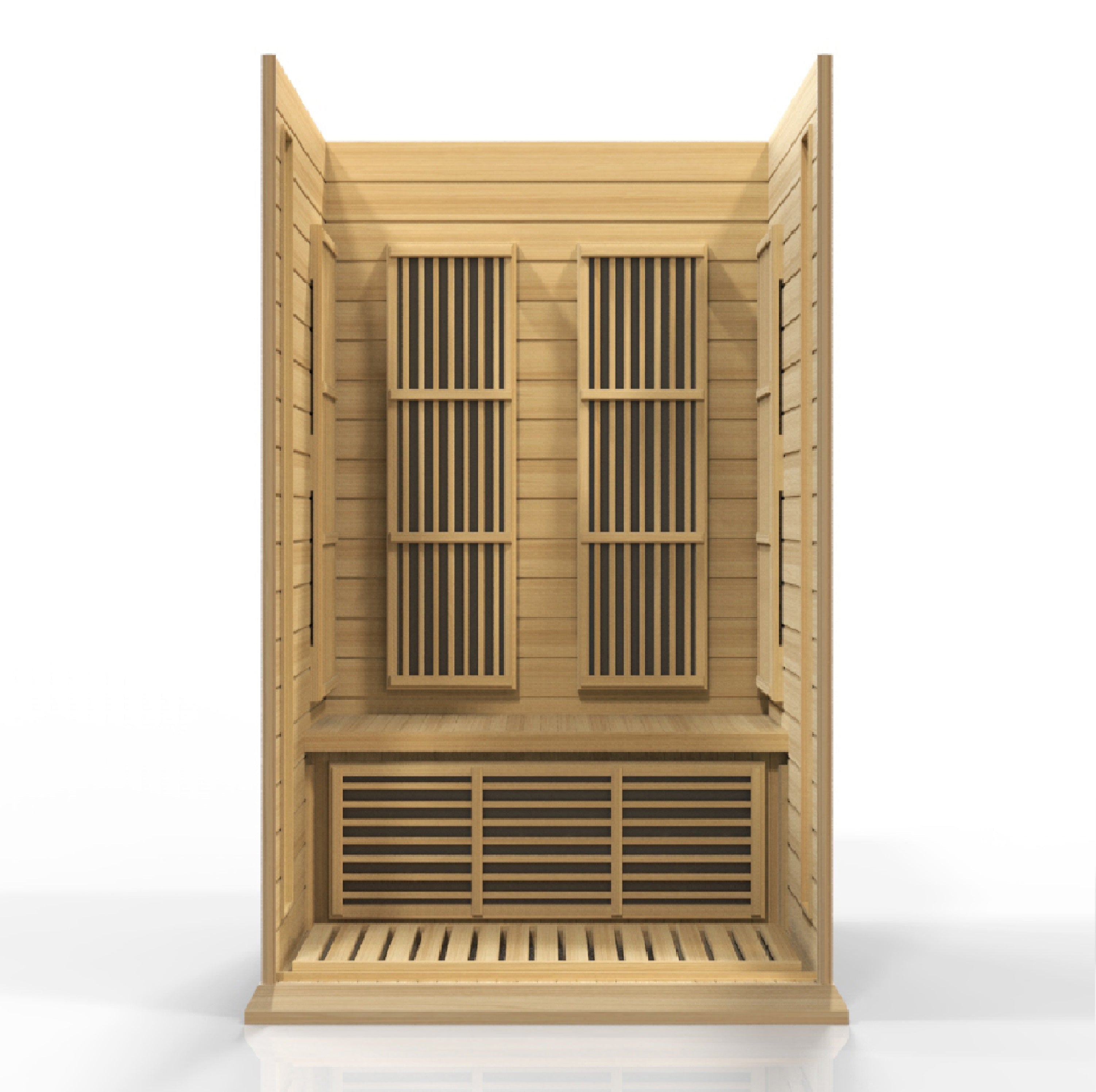 Maxxus 2 Person Low EMF FAR Infrared Hemlock Sauna with Chromotherapy & Bluetooth Golden Designs Inc