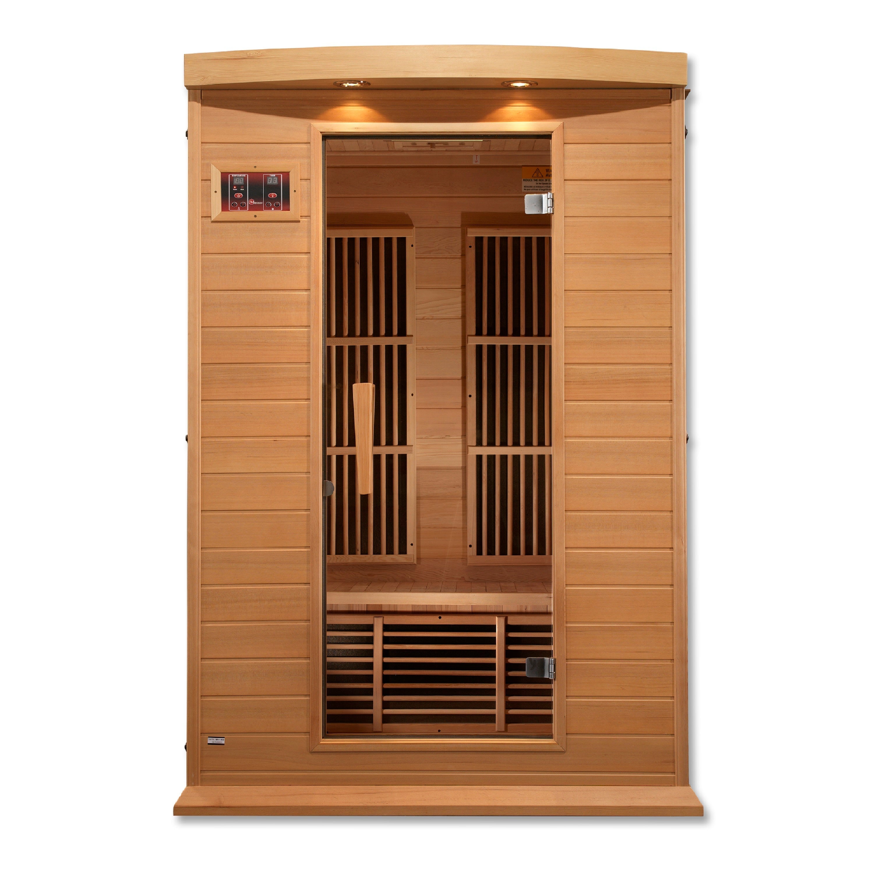 Maxxus 2 Person Low EMF FAR Infrared Hemlock Sauna with Chromotherapy & Bluetooth Golden Designs Inc