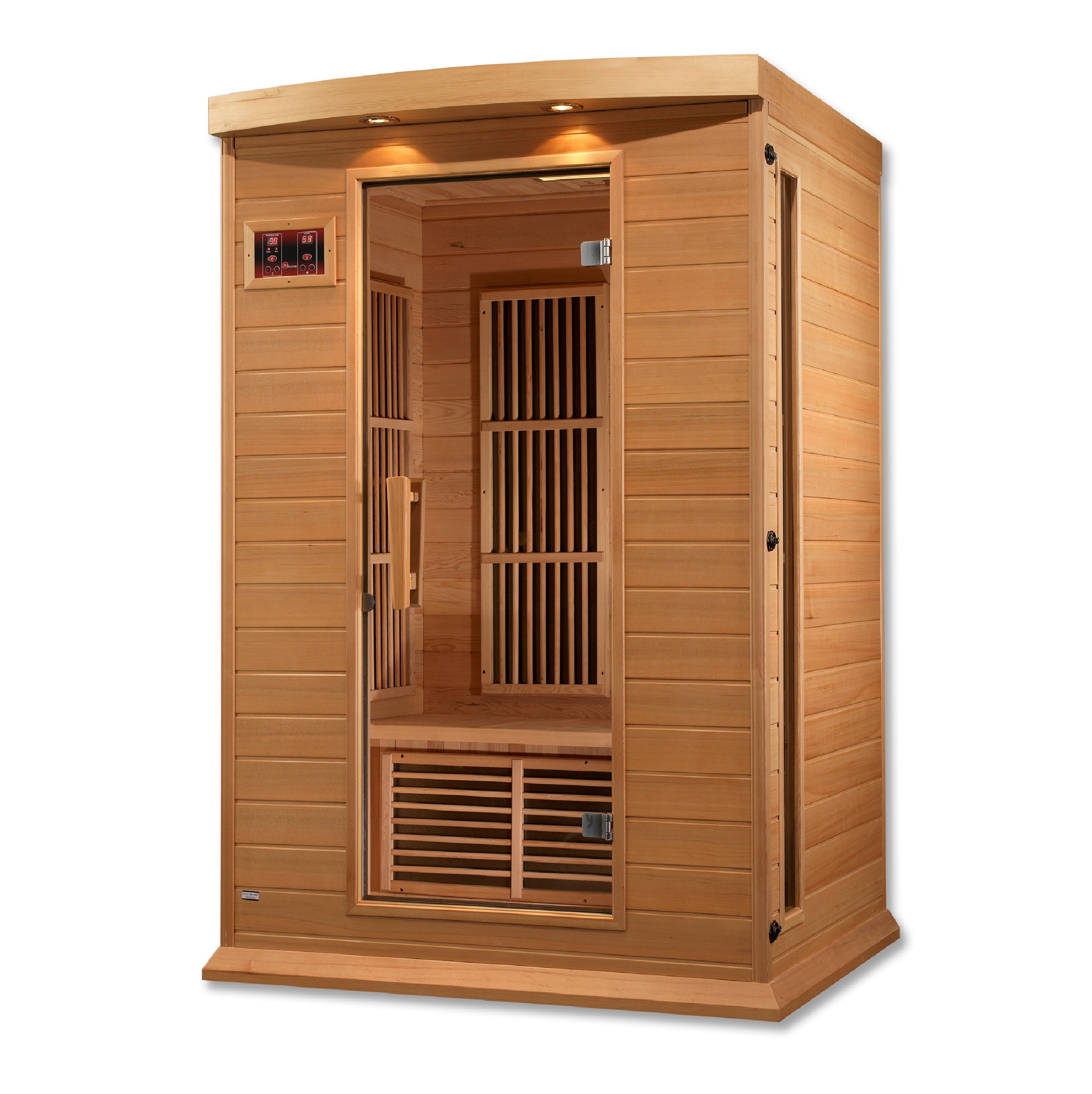 Maxxus 2 Person Low EMF FAR Infrared Hemlock Sauna with Chromotherapy & Bluetooth Golden Designs Inc