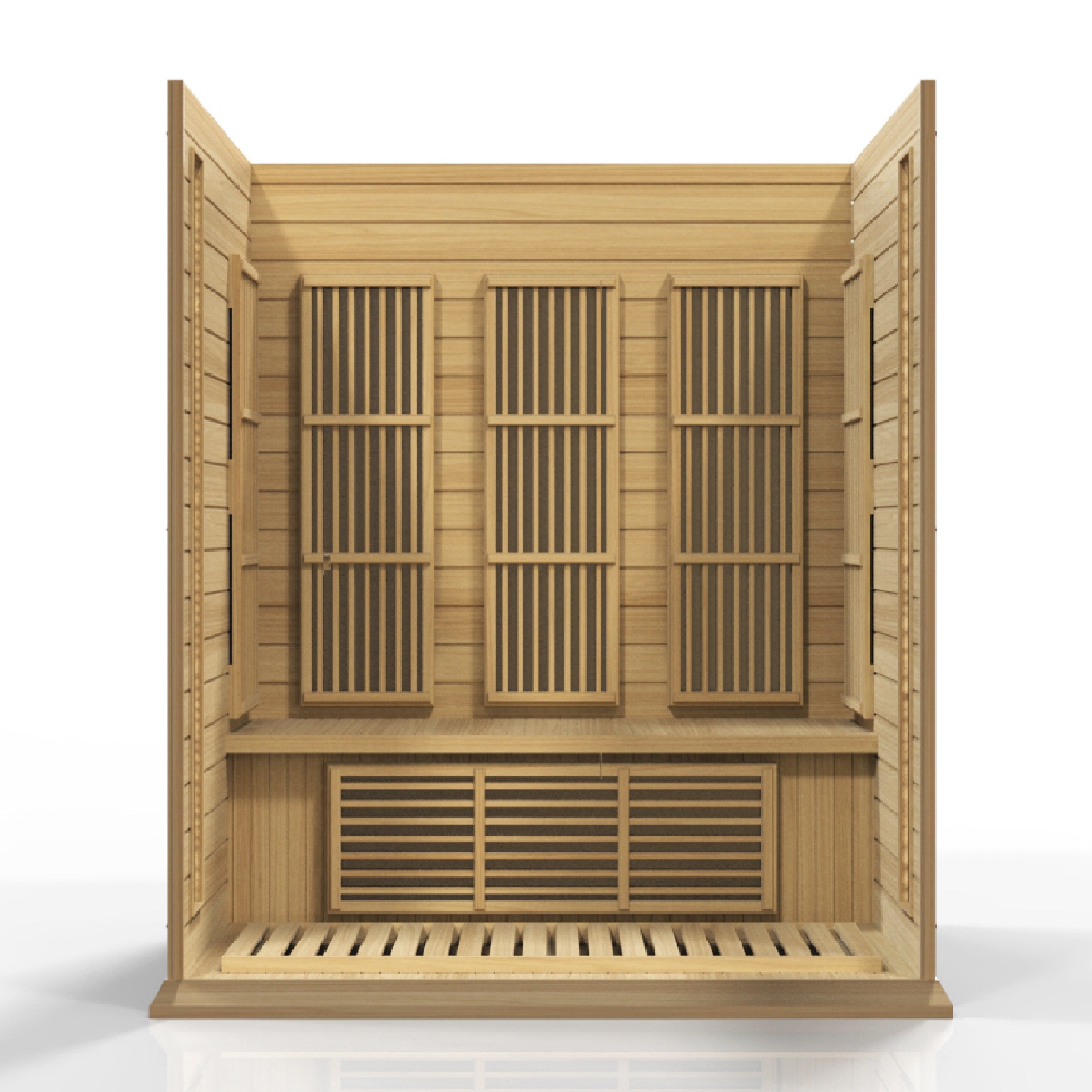 Maxxus 3-Person Low EMF FAR Infrared Hemlock Sauna with Chromotherapy & Bluetooth Golden Designs Inc