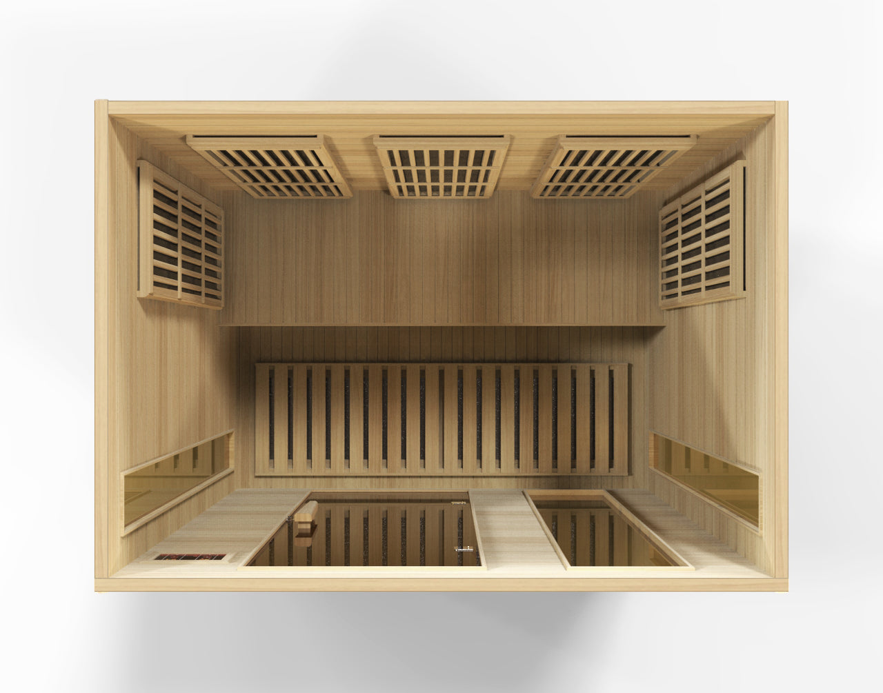 Maxxus 3-Person Low EMF FAR Infrared Hemlock Sauna with Chromotherapy & Bluetooth Golden Designs Inc