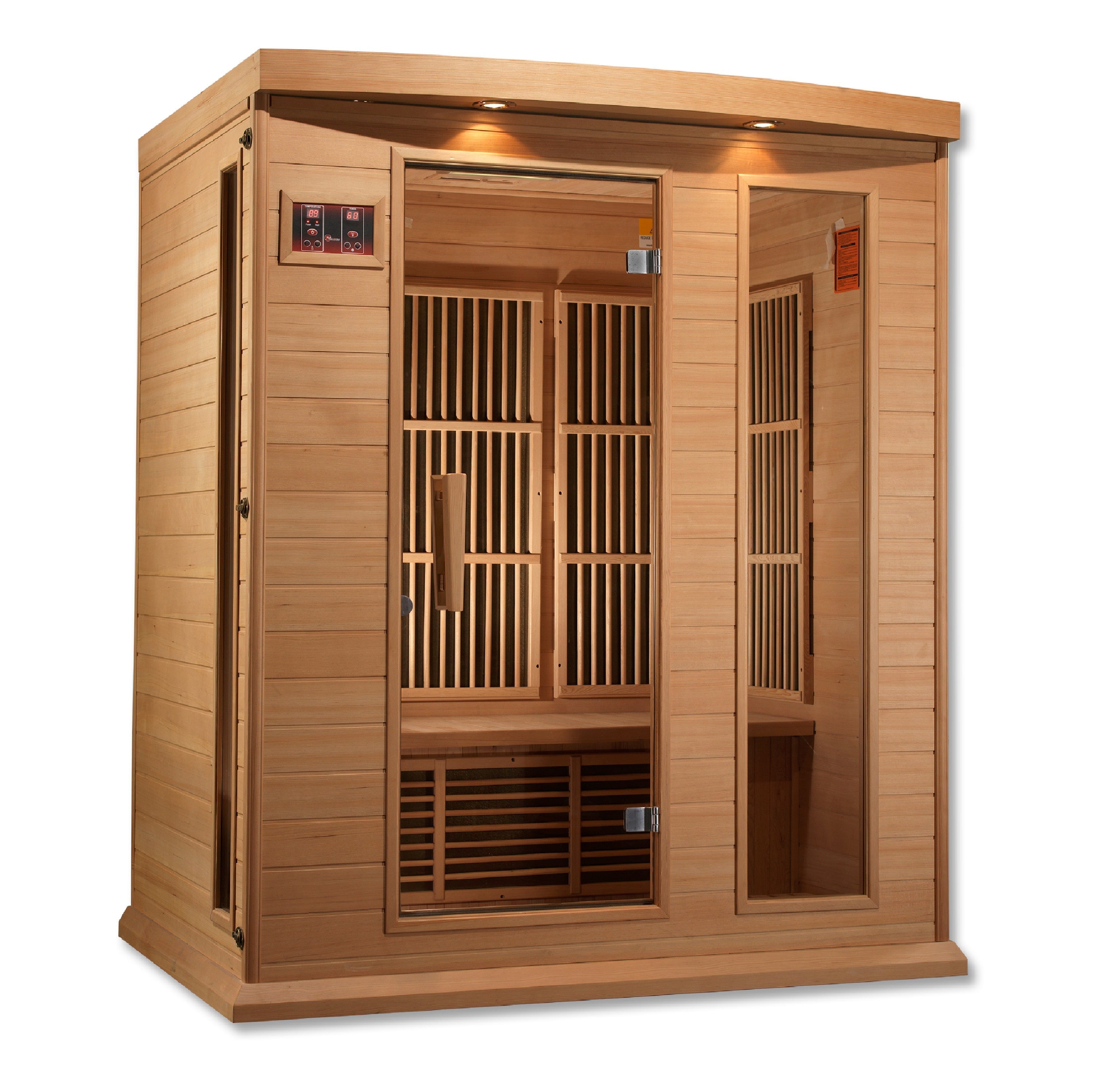 Maxxus 3-Person Low EMF FAR Infrared Hemlock Sauna with Chromotherapy & Bluetooth Golden Designs Inc