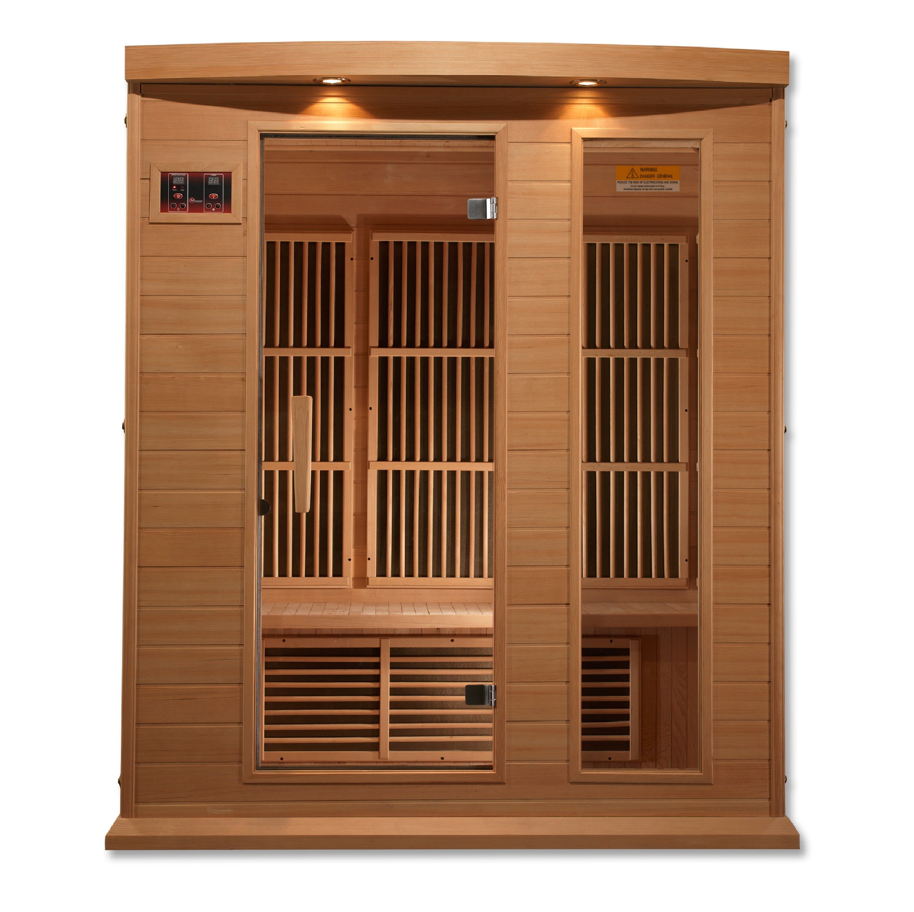 Maxxus 3-Person Low EMF FAR Infrared Hemlock Sauna with Chromotherapy & Bluetooth Golden Designs Inc