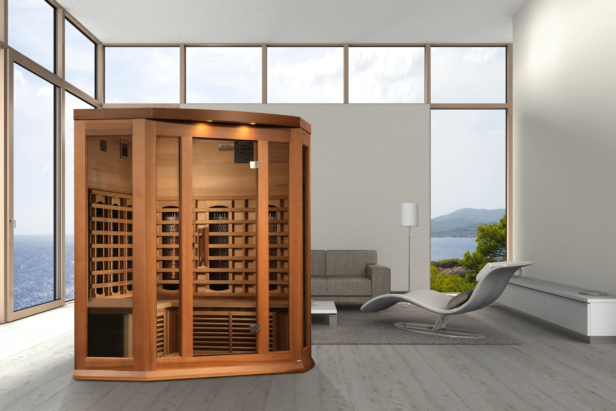 Maxxus 3-Person Full Spectrum Infrared Sauna: Canadian Red Cedar, Chromotherapy, Bluetooth Golden Designs Inc (NA)