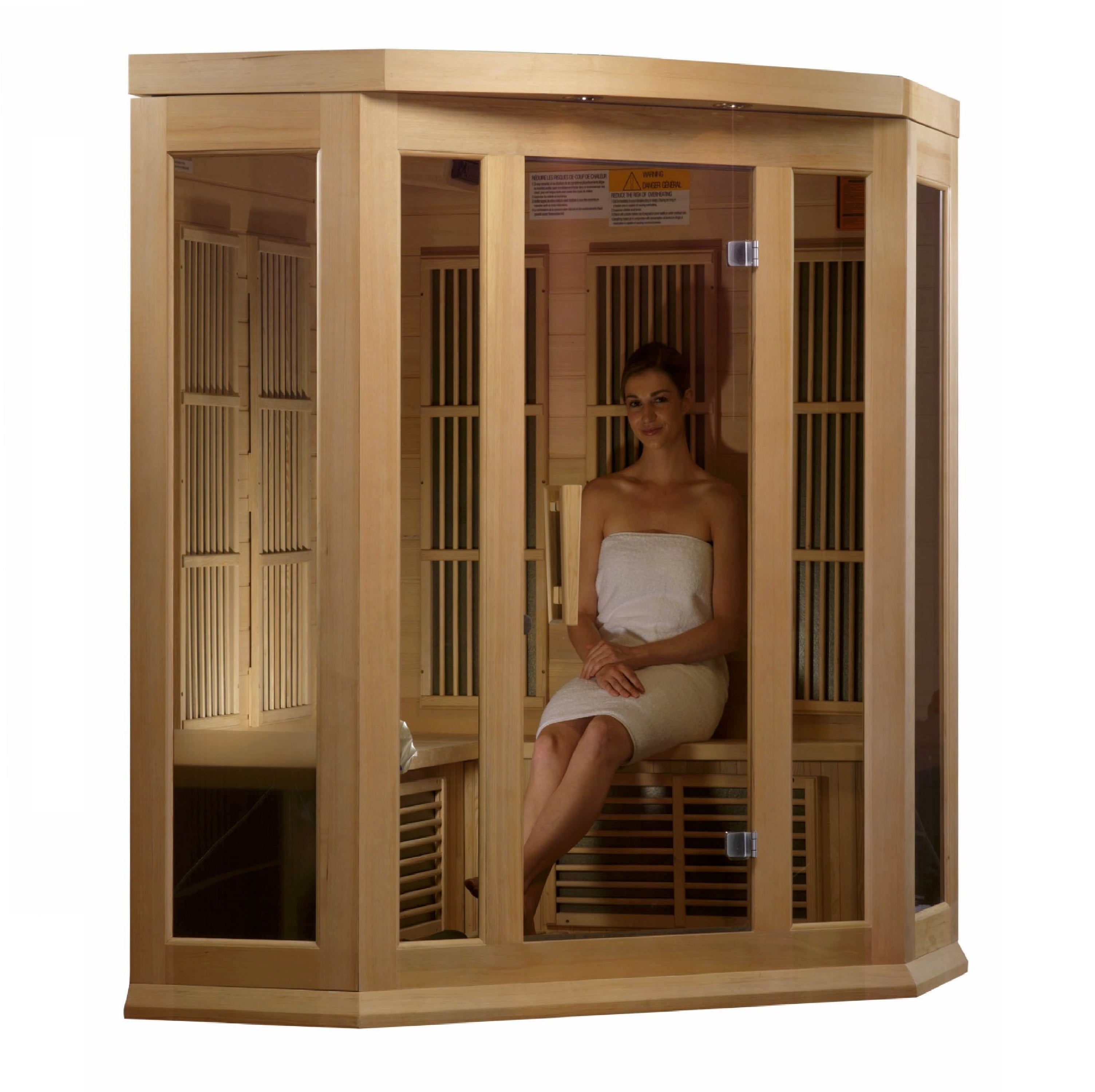 Maxxus 3-Person Low EMF FAR Infrared Hemlock Sauna with Chromotherapy & Bluetooth Golden Designs Inc