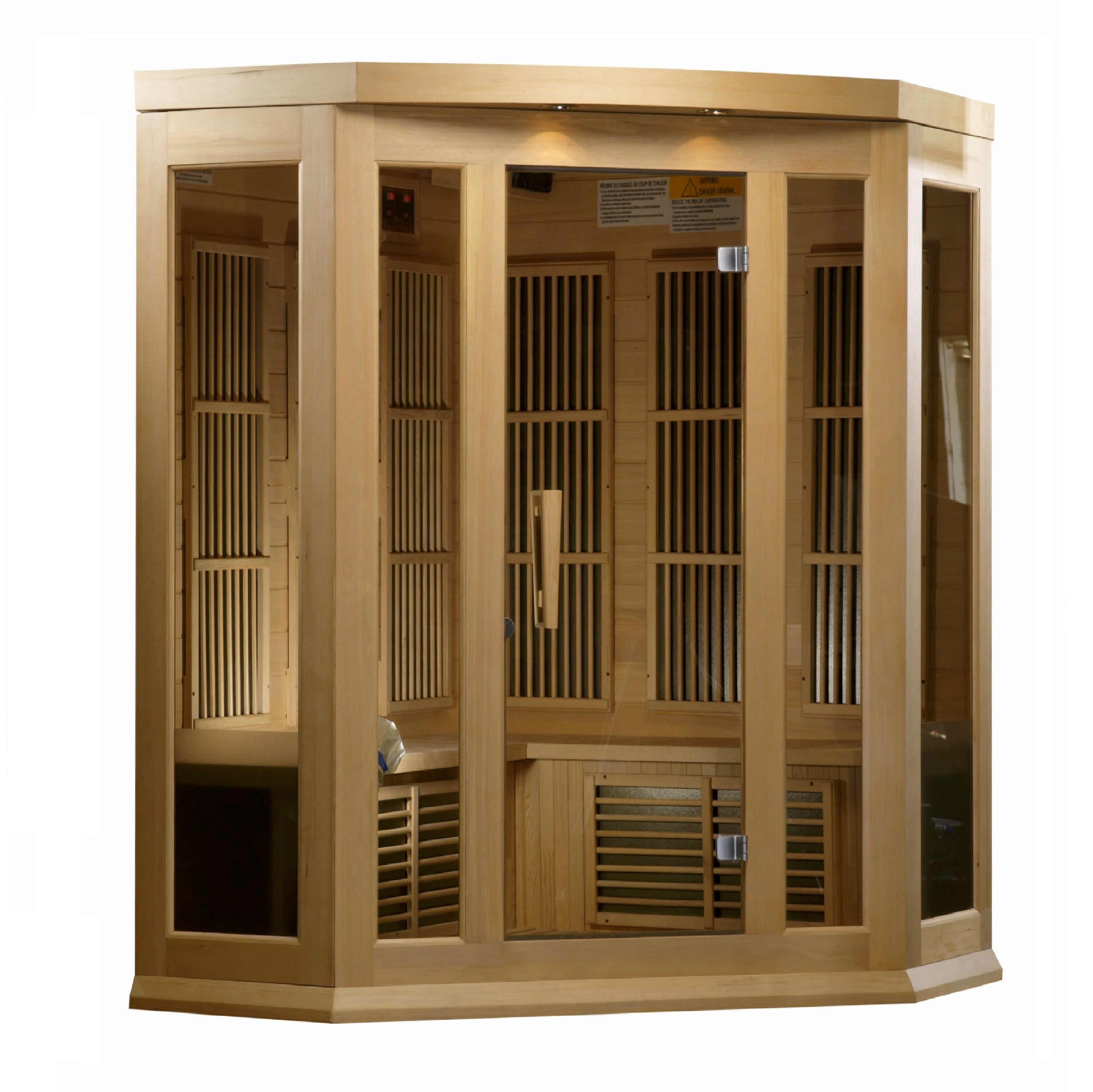 Maxxus 3-Person Low EMF FAR Infrared Hemlock Sauna with Chromotherapy & Bluetooth Golden Designs Inc