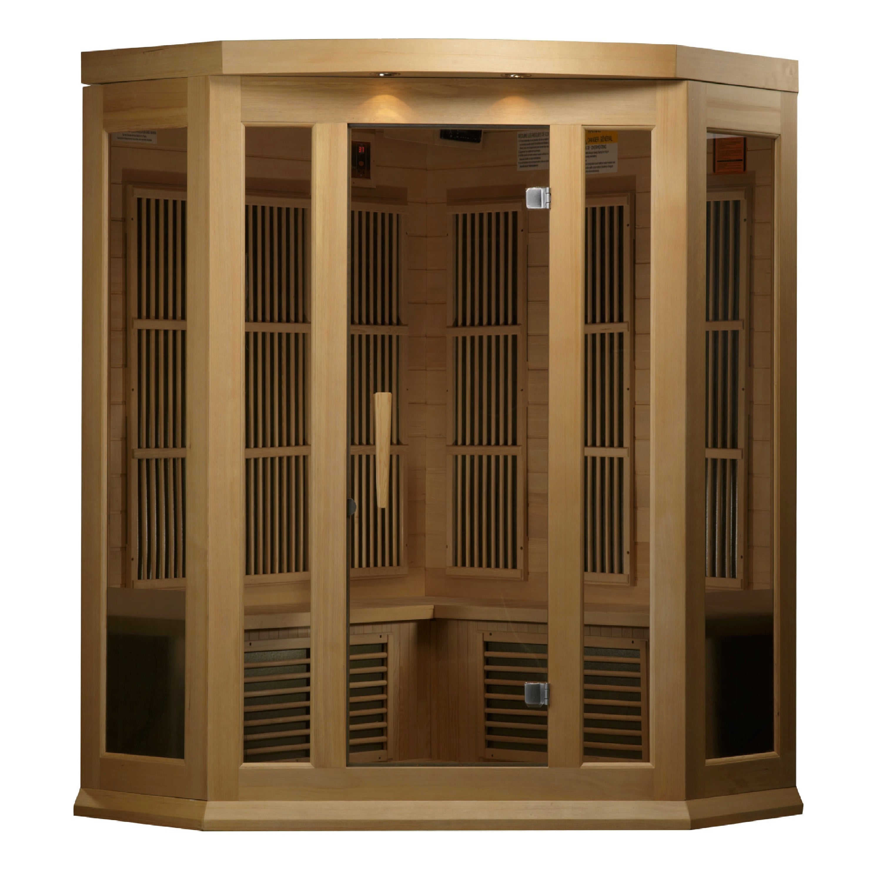 Maxxus 3-Person Low EMF FAR Infrared Hemlock Sauna with Chromotherapy & Bluetooth Golden Designs Inc