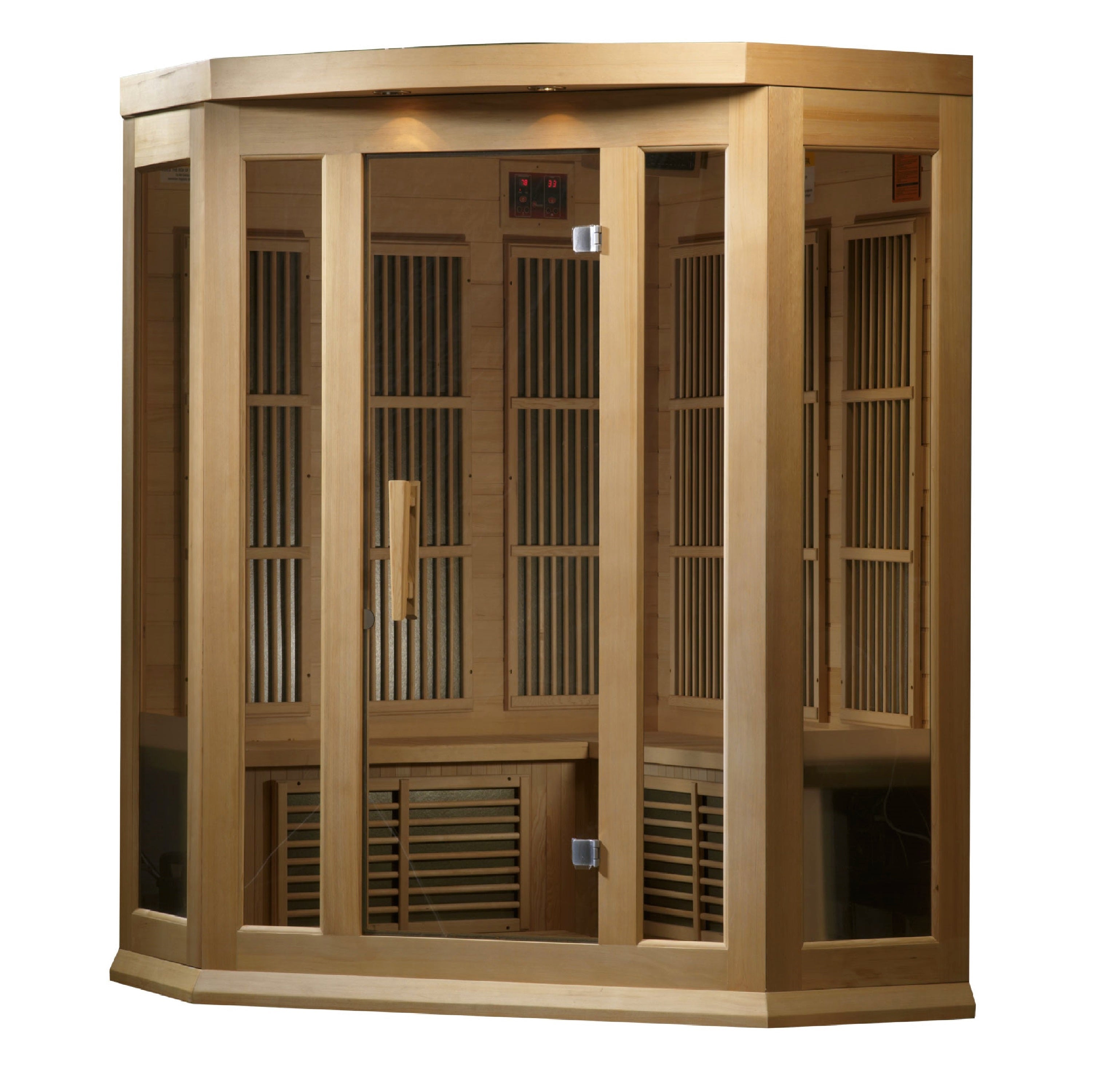 Maxxus 3-Person Low EMF FAR Infrared Hemlock Sauna with Chromotherapy & Bluetooth Golden Designs Inc