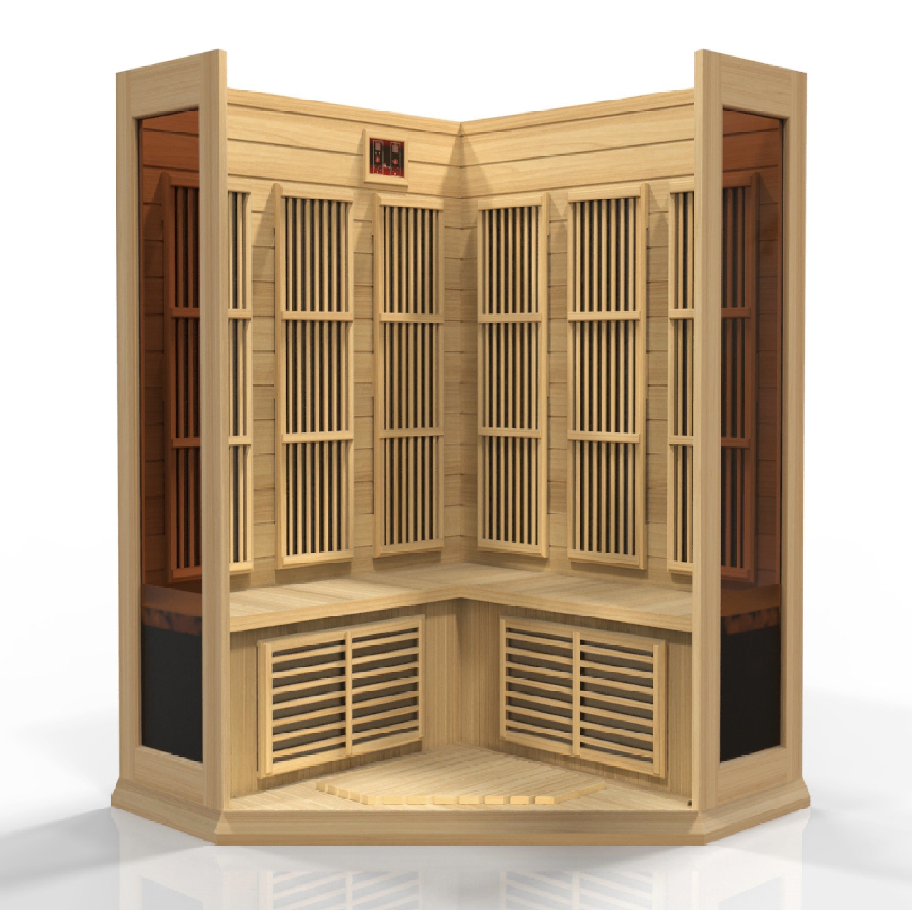 Maxxus 3-Person Low EMF FAR Infrared Hemlock Sauna with Chromotherapy & Bluetooth Golden Designs Inc