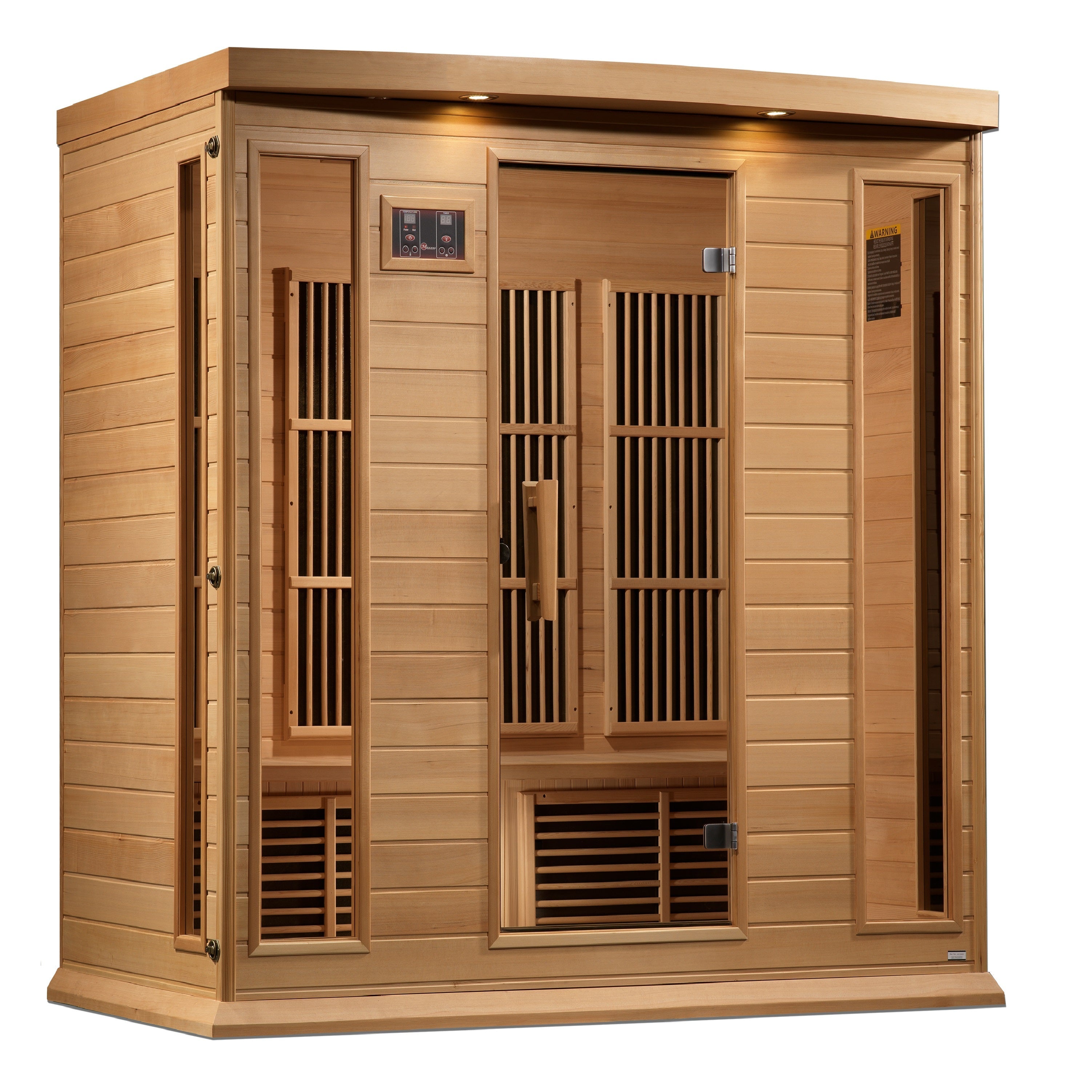 Maxxus 4-Person Near Zero EMF Infrared Sauna, Hemlock, Chromotherapy, Bluetooth Audio Golden Designs Inc