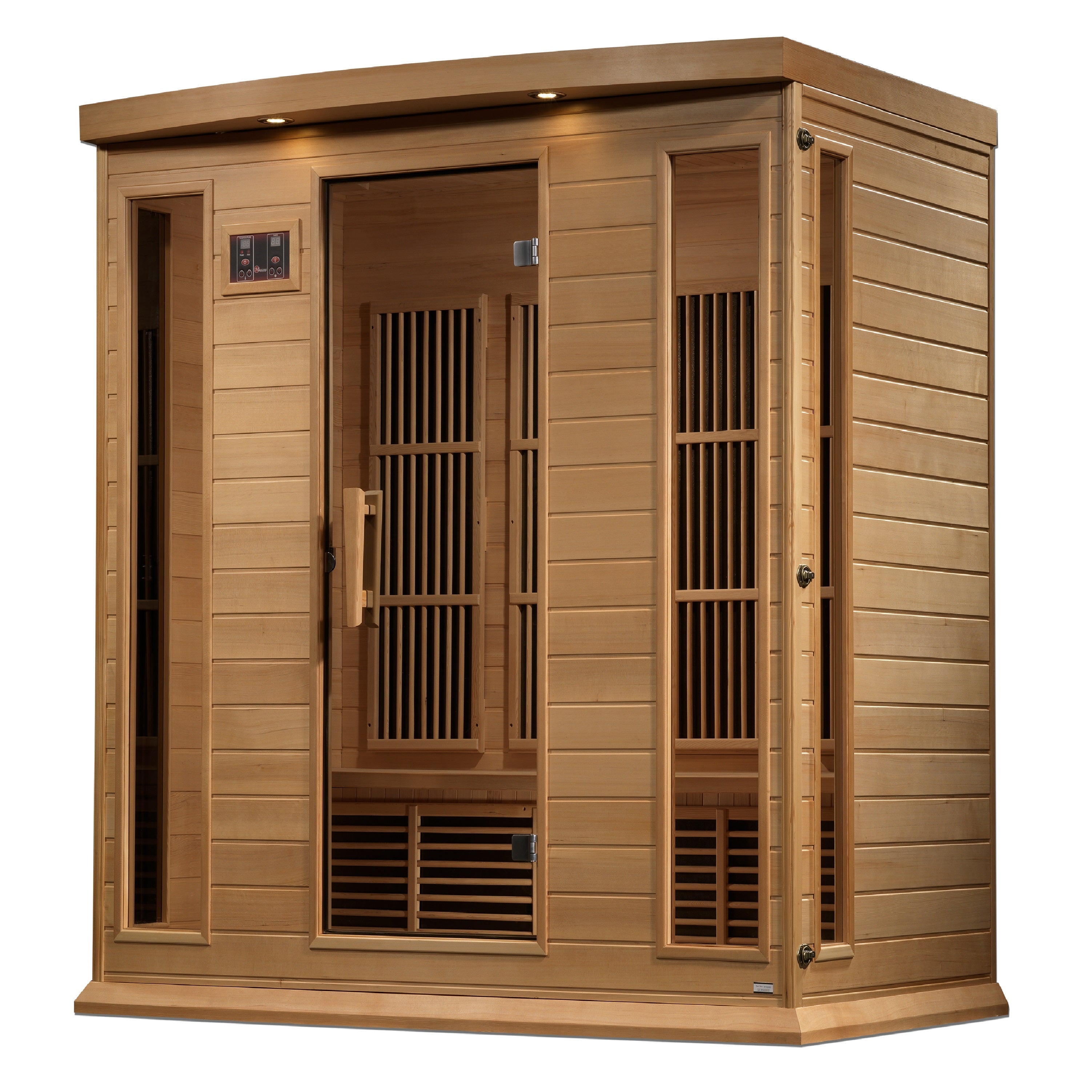 Maxxus 4-Person Near Zero EMF Infrared Sauna, Hemlock, Chromotherapy, Bluetooth Audio Golden Designs Inc