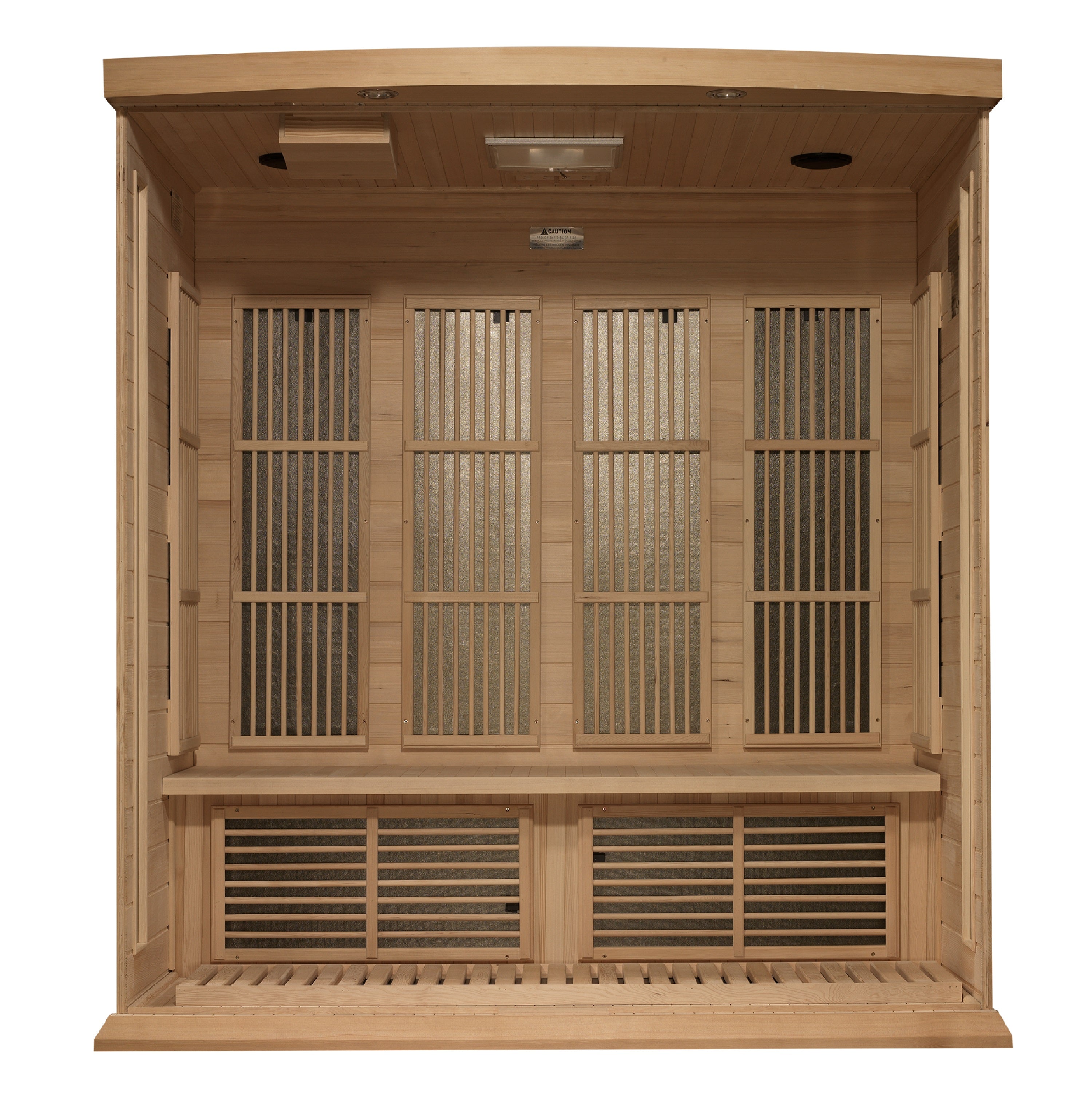 Maxxus 4-Person Near Zero EMF Infrared Sauna, Hemlock, Chromotherapy, Bluetooth Audio Golden Designs Inc