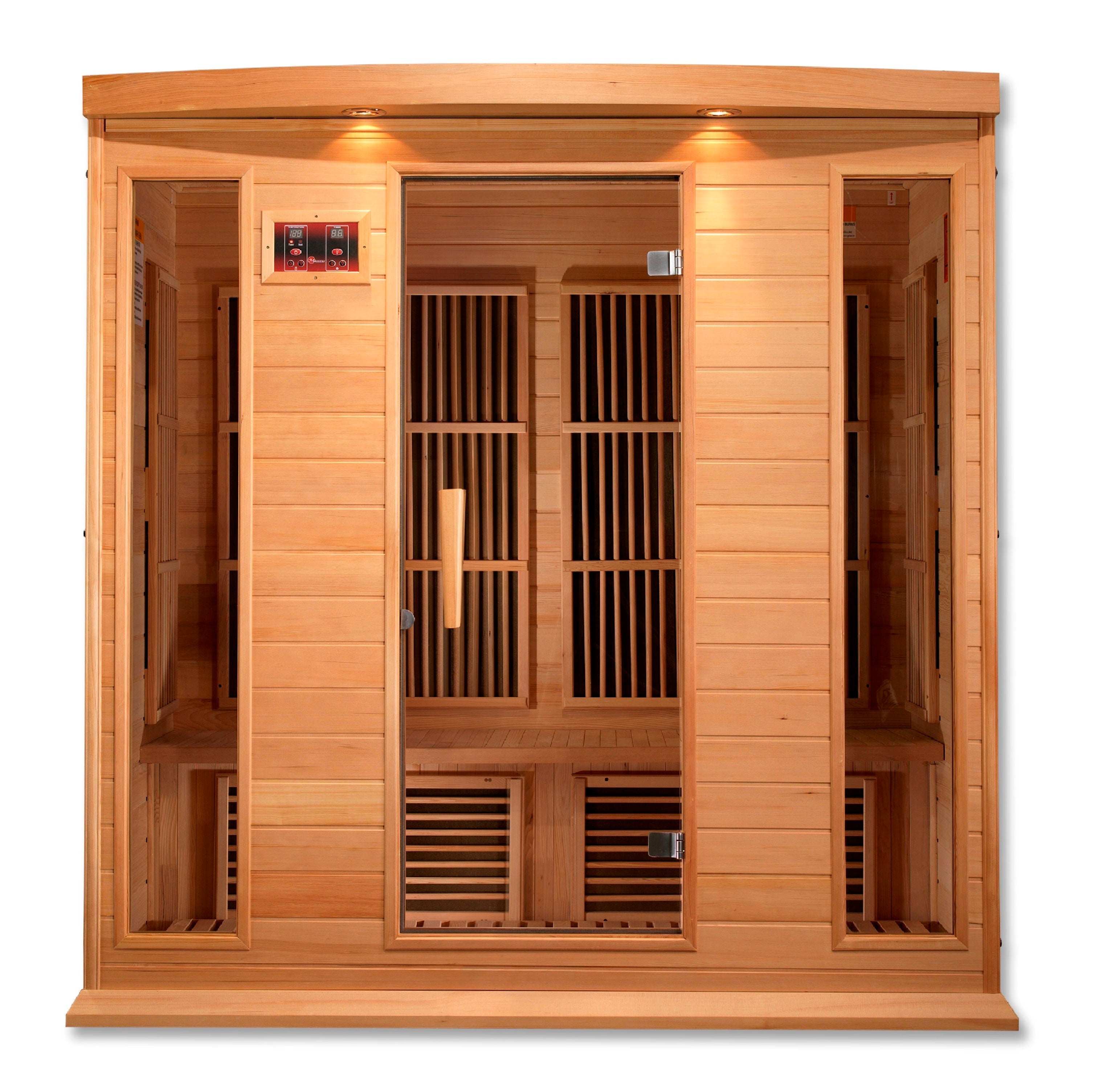 Maxxus 4 Person Low EMF FAR Infrared Hemlock Sauna with Chromotherapy & Bluetooth Golden Designs Inc (NA)