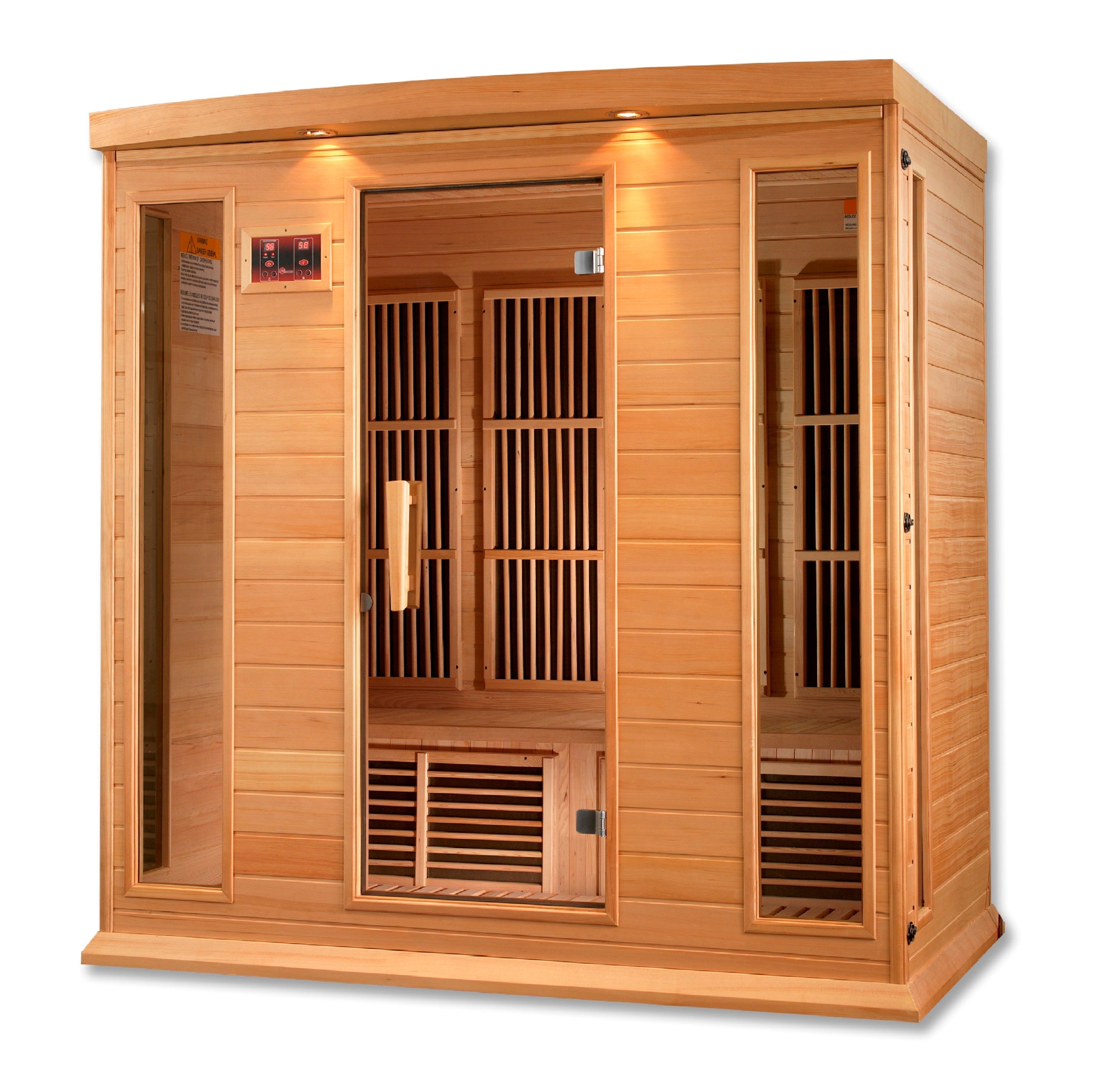 Maxxus 4 Person Low EMF FAR Infrared Hemlock Sauna with Chromotherapy & Bluetooth Golden Designs Inc (NA)