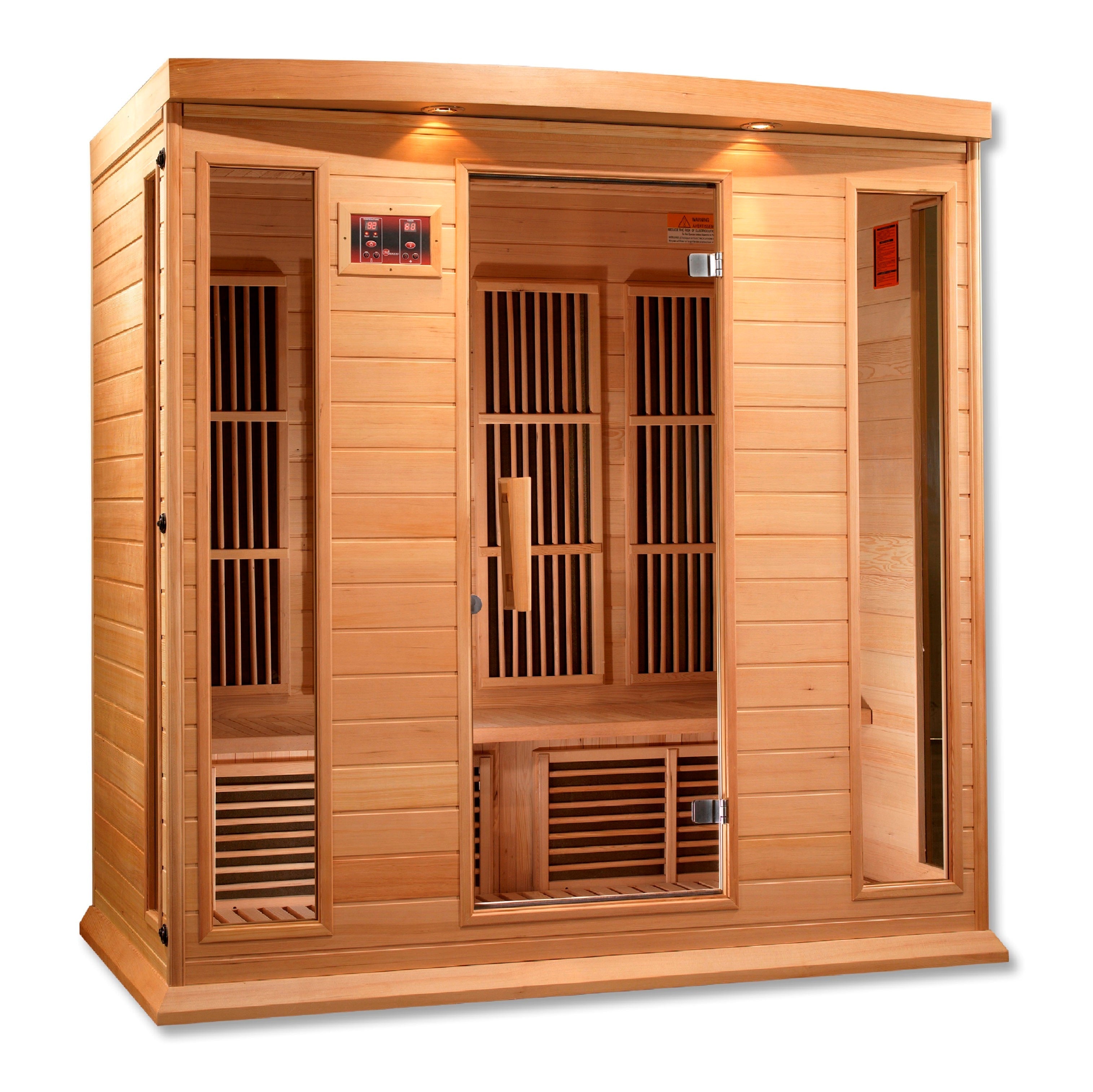 Maxxus 4 Person Low EMF FAR Infrared Hemlock Sauna with Chromotherapy & Bluetooth Golden Designs Inc (NA)