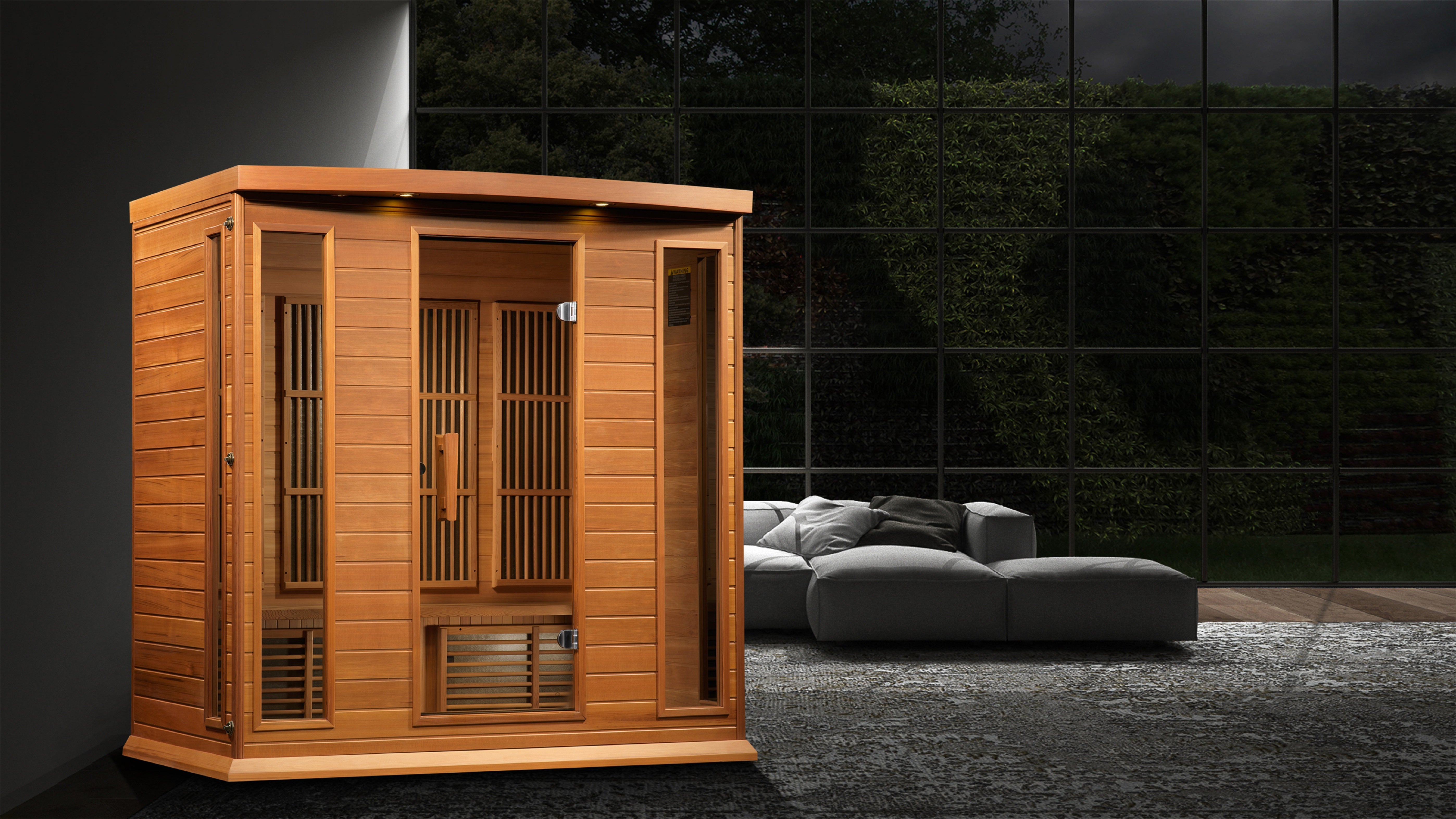 Maxxus 4-Person Low EMF FAR Infrared Cedar Sauna with Touch Screen Control Golden Designs Inc