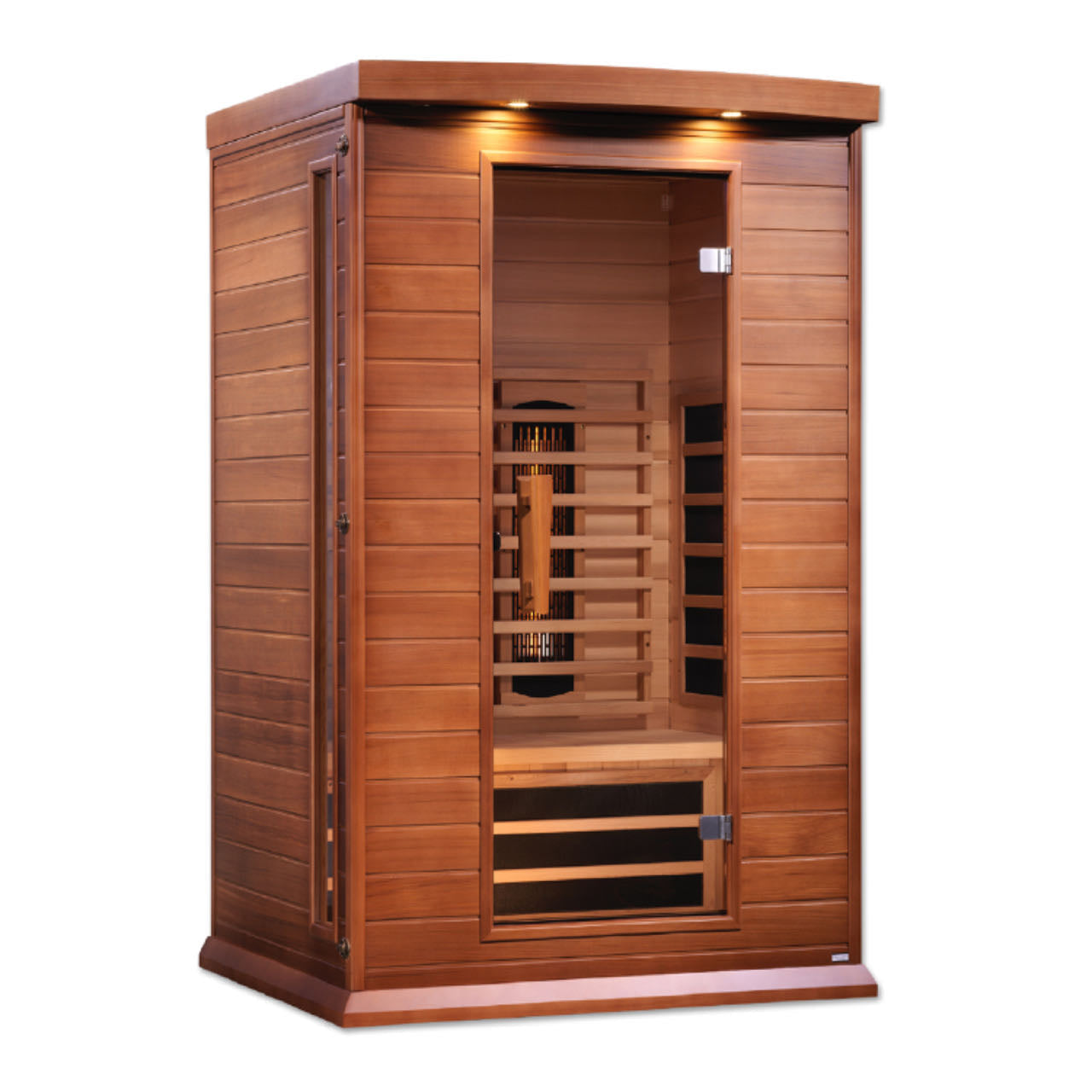 Maxxus 2-Person Canadian Red Cedar Full Spectrum Infrared Sauna with Chromotherapy & Bluetooth Golden Designs Inc