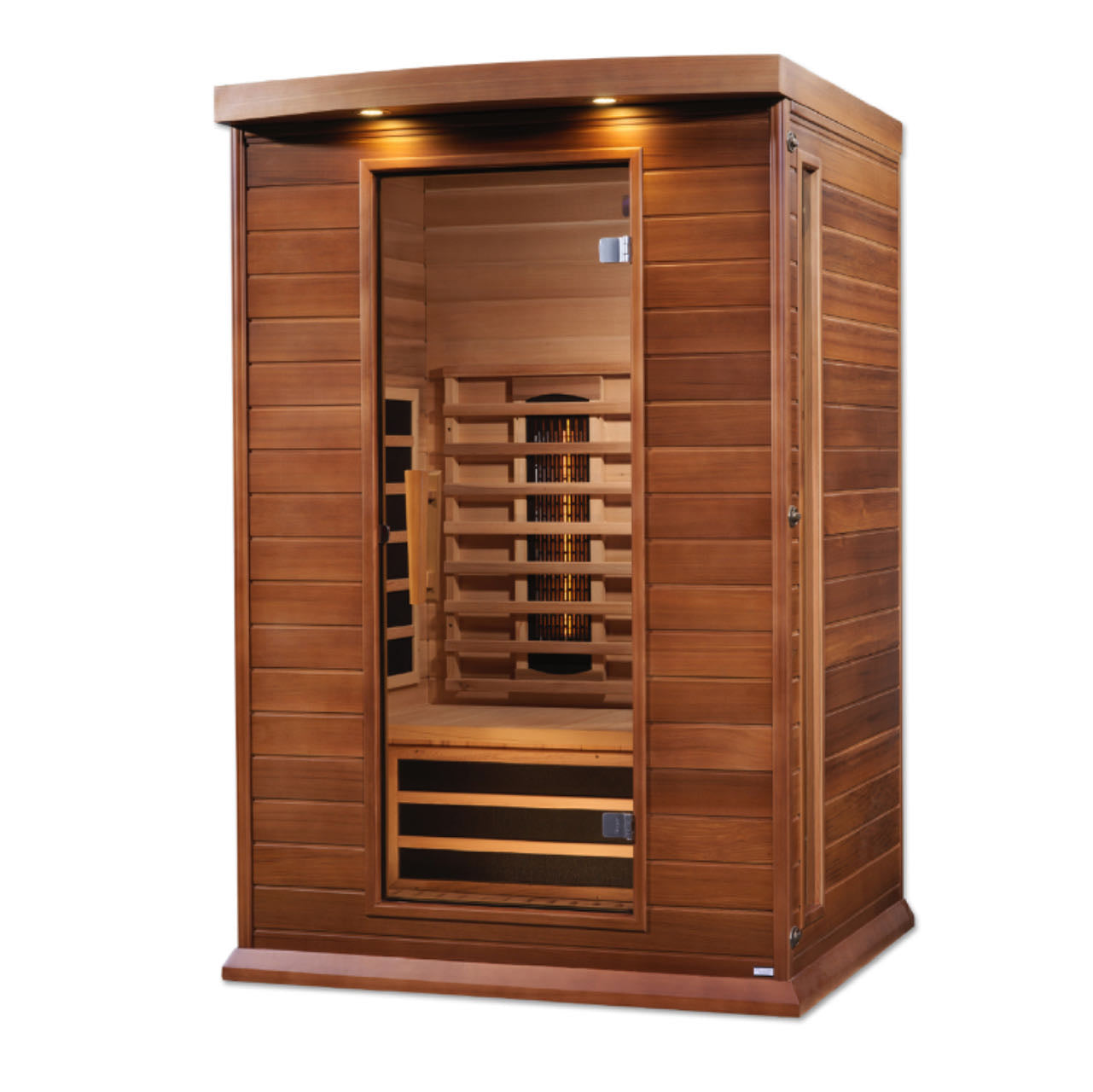 Maxxus 2-Person Canadian Red Cedar Full Spectrum Infrared Sauna with Chromotherapy & Bluetooth Golden Designs Inc
