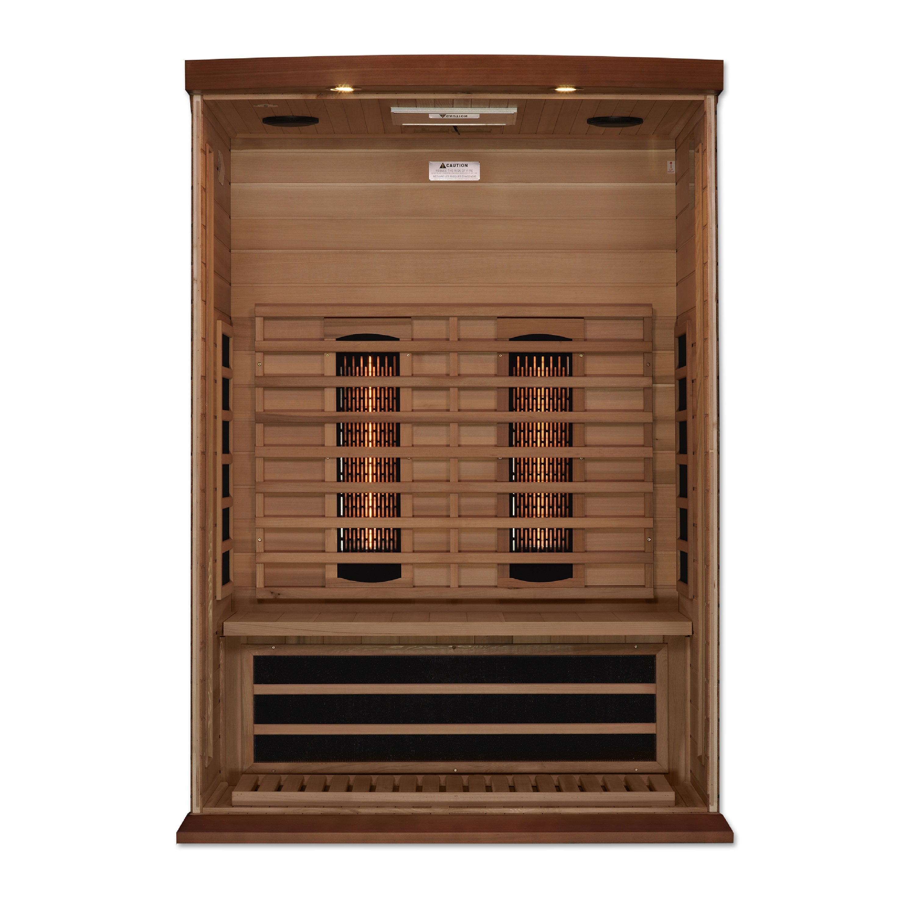 Maxxus 2-Person Canadian Red Cedar Full Spectrum Infrared Sauna with Chromotherapy & Bluetooth Golden Designs Inc