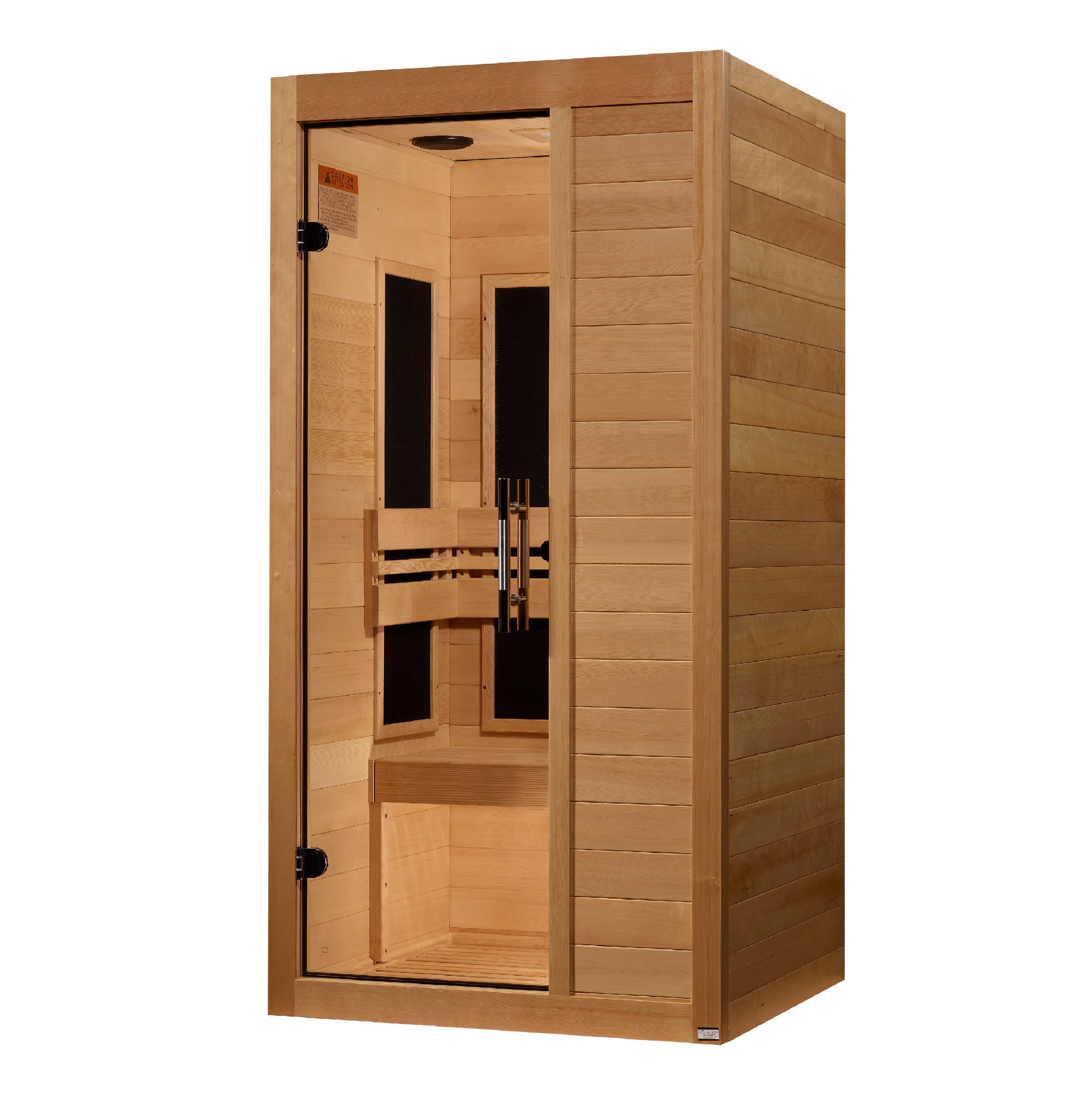 Maxxus S-Line 1-Person Low EMF FAR Infrared Sauna with Chromotherapy & Bluetooth Golden Designs Inc