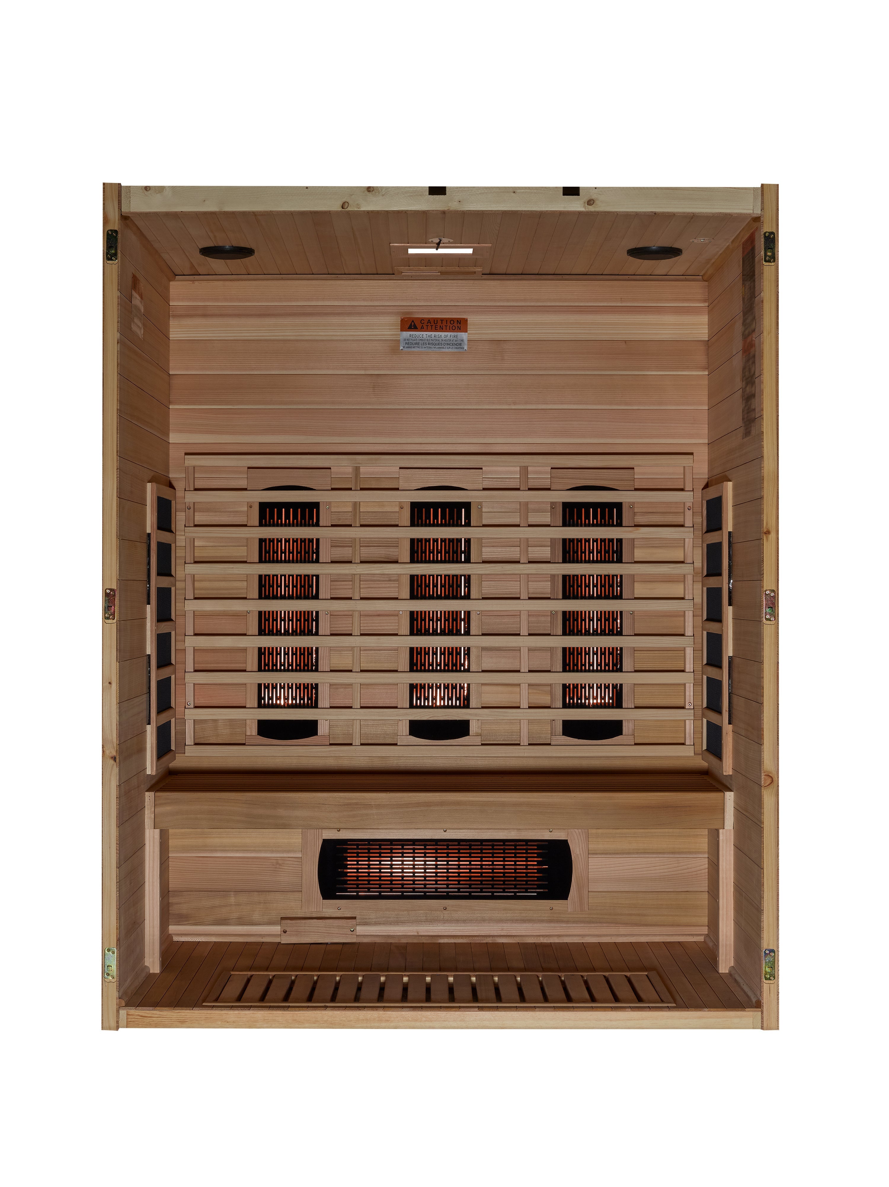 Maxxus S-Line 3-Person Full Spectrum Infrared Sauna, Low EMF Pacific Cedar Golden Designs Inc
