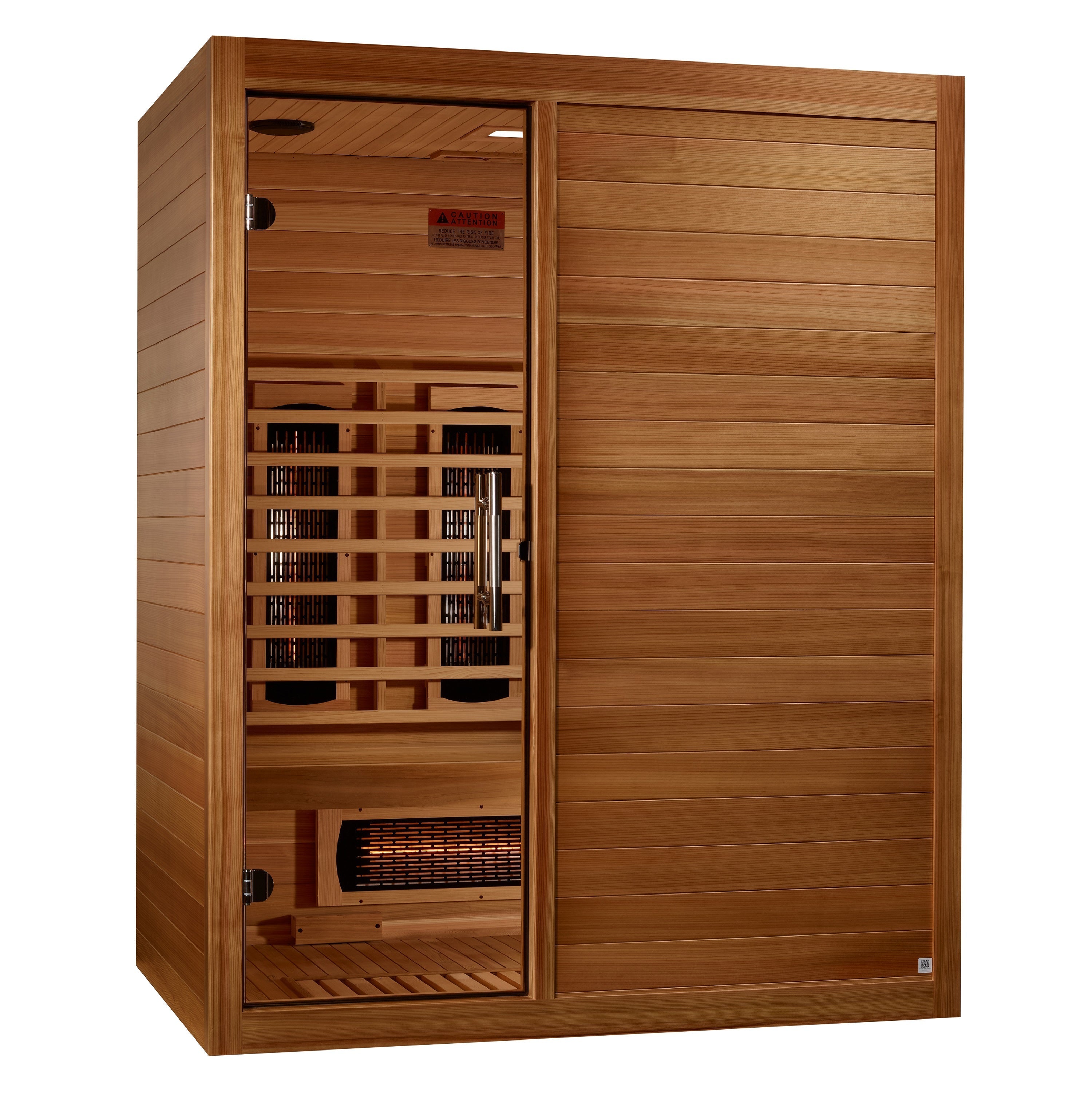 Maxxus S-Line 3-Person Full Spectrum Infrared Sauna, Low EMF Pacific Cedar Golden Designs Inc