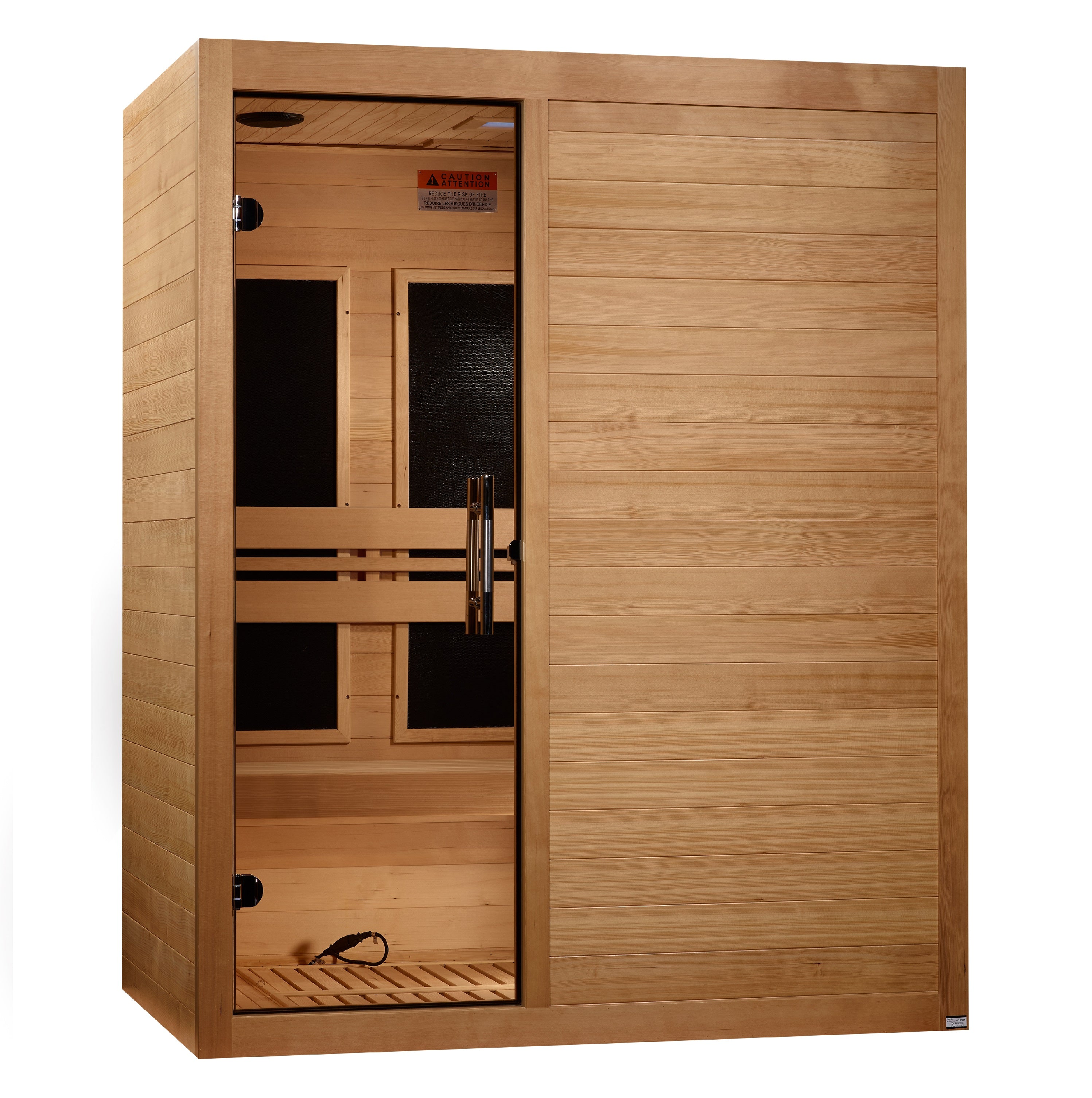 Maxxus S-Line 3-Person Low EMF FAR Infrared Sauna; Chromotherapy, Bluetooth, Hemlock Maxxus