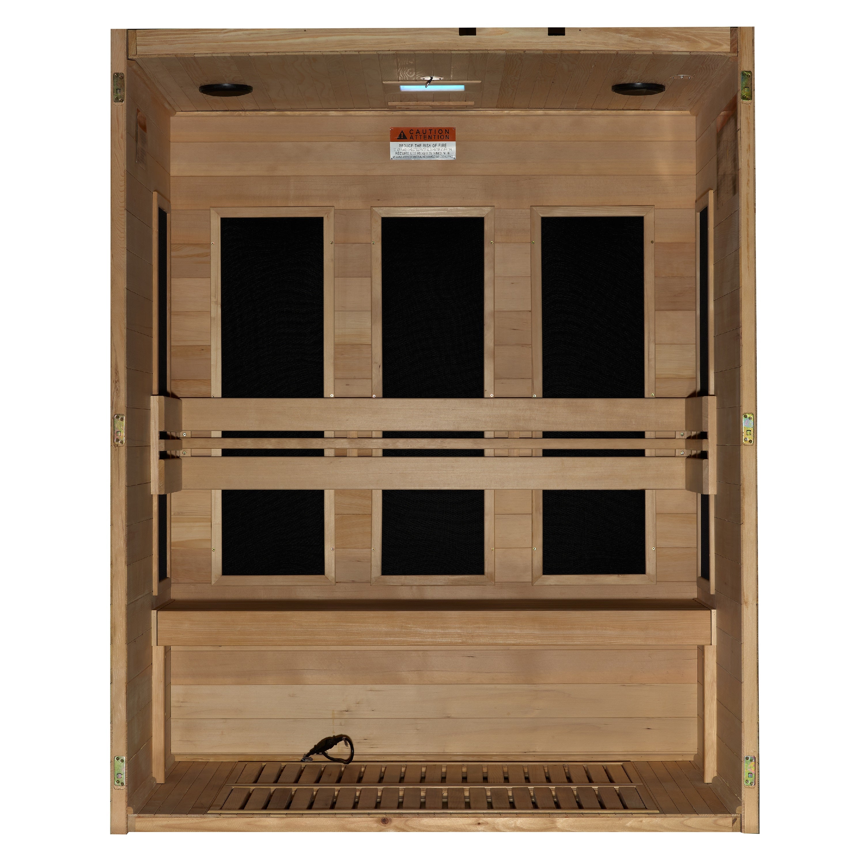 Dynamic Toscana 3 Person Low EMF FAR Infrared Sauna - Hemlock Wood, Chromotherapy Golden Designs Inc