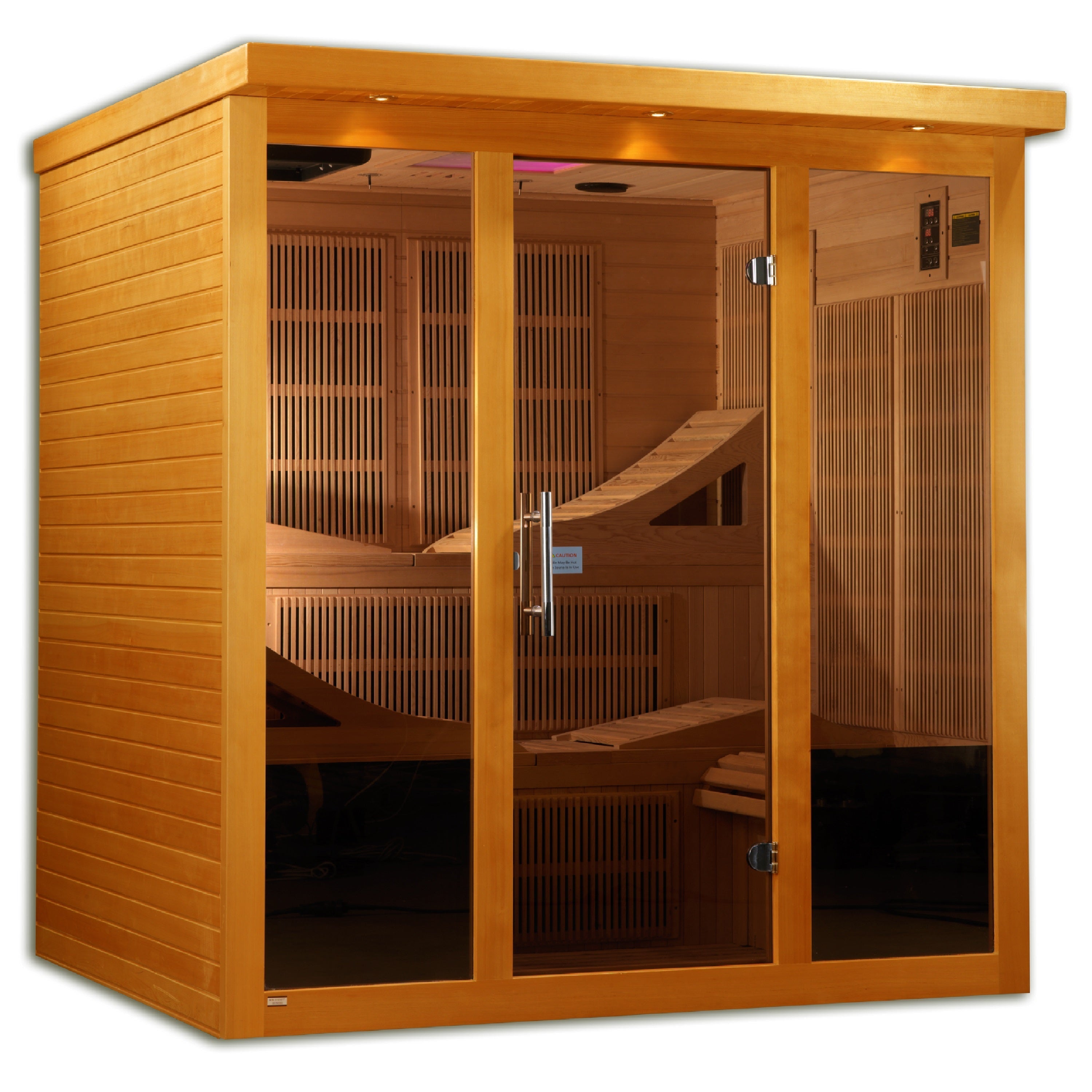 Dynamic Monaco 6-Person Ultra Low EMF Far Infrared Sauna with Chromotherapy Golden Designs Inc