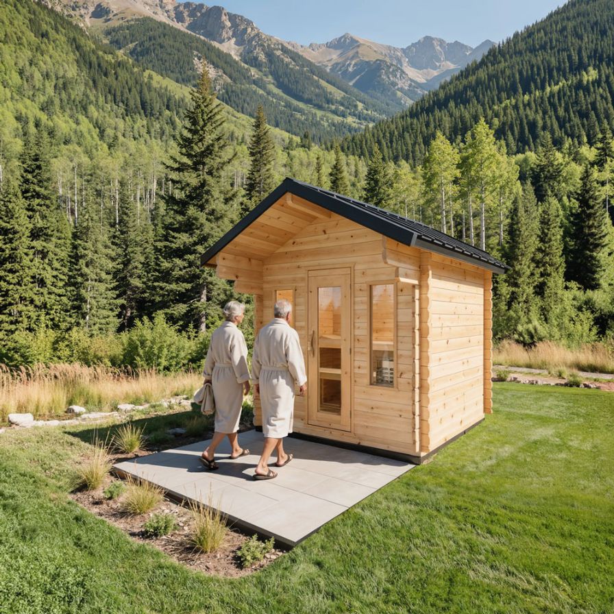Dundalk Canadian Timber Palmer Cabin Sauna 6x8 Eastern White Cedar Dundalk