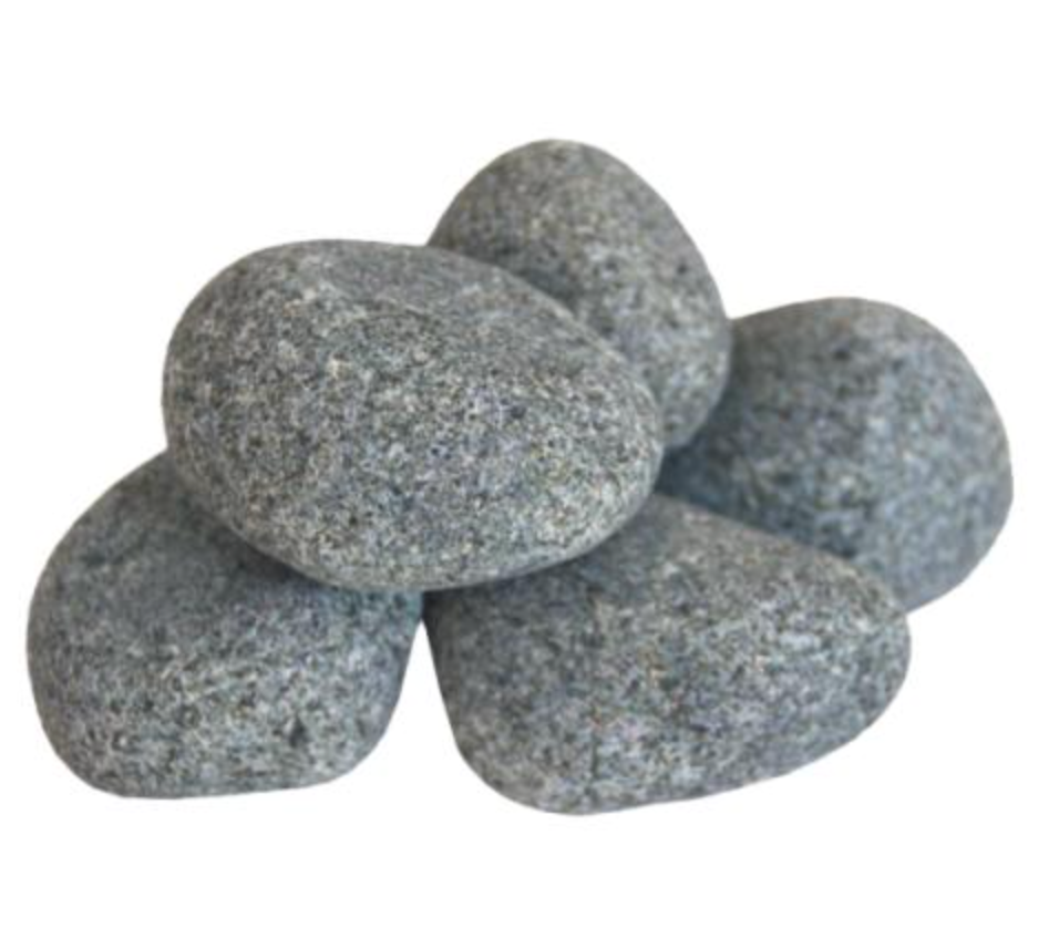 Harvia R-991 Sauna Heater Stones, Rounded Olivine, 5-10cm, 33lbs - ArtofSteamCo