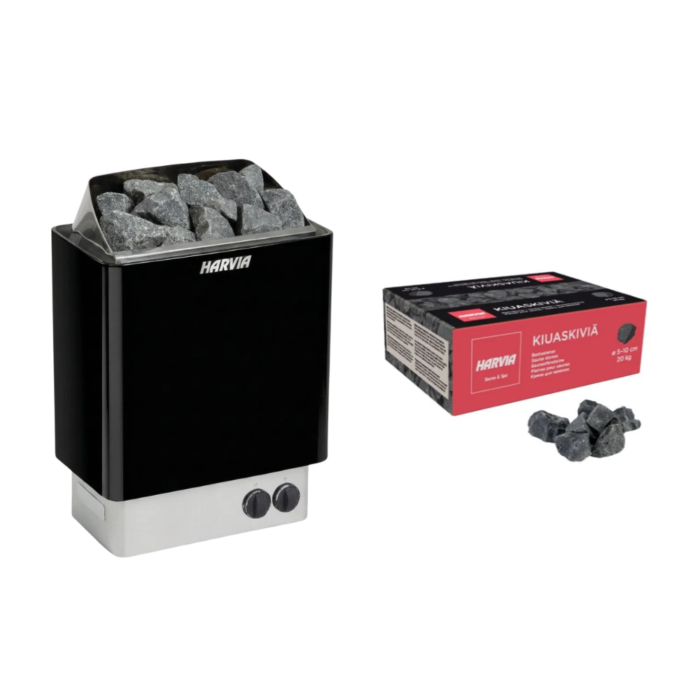 Harvia Kip Sauna Heater with Built-In Controls and Rocks, UL Listed