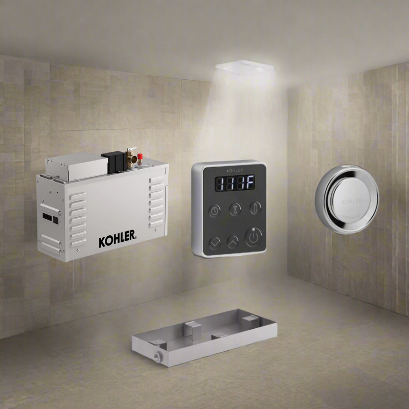 Kohler All-In-One Steam Shower Package Generator, 5557 Control Kit, and Drain Pan Kohler