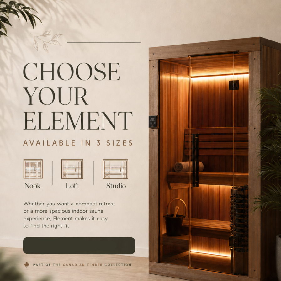 Dundalk Leisurecraft Element Nook Indoor Sauna 54x54 Inches Dundalk