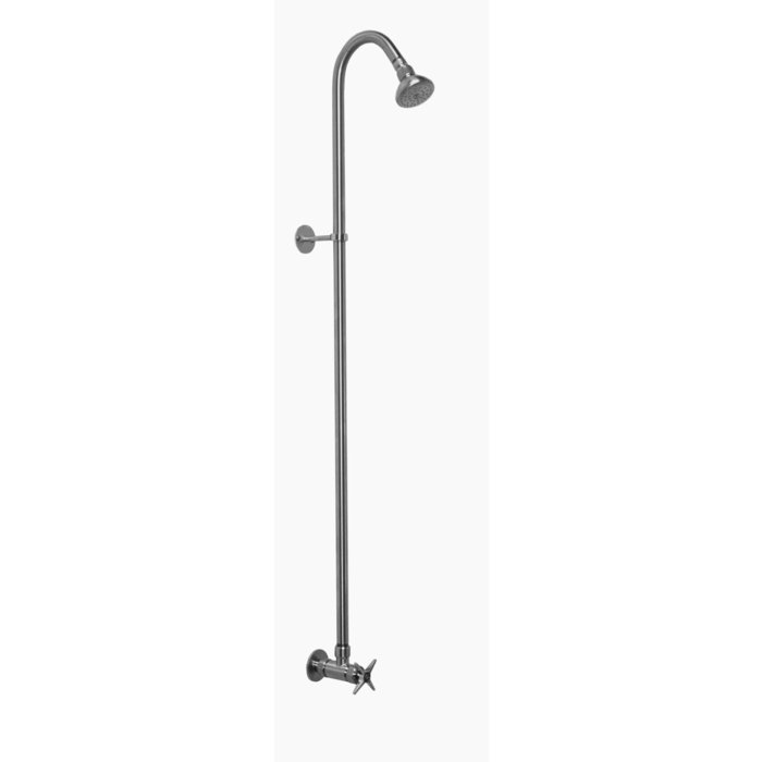 Outdoor Shower Co WM-442-CHV-SS Wall Mounted Single Supply Stainless Shower Outdoor Shower Co