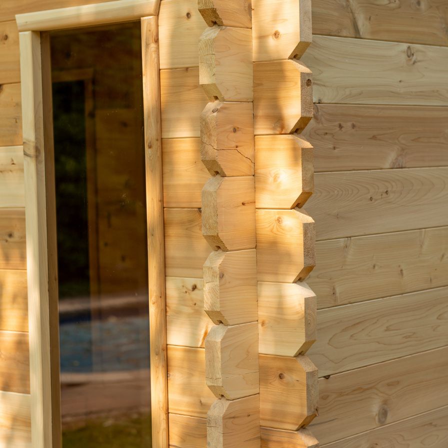 Dundalk Georgian Cabin Outdoor Sauna with Private Changeroom and Cedar Dundalk Leisurecraft