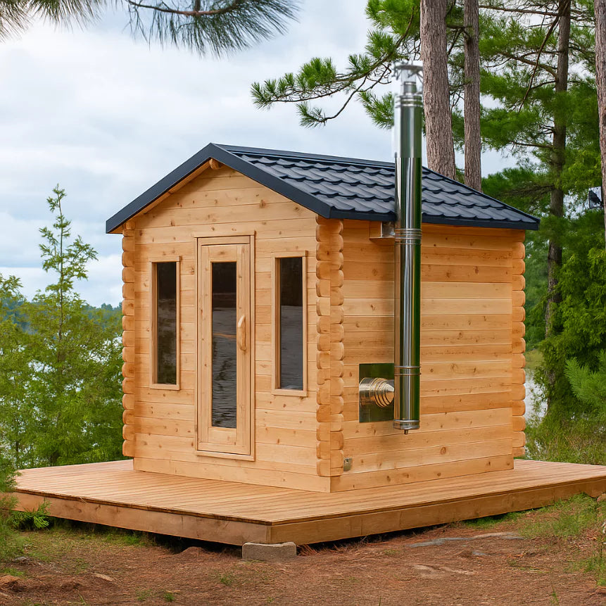 Dundalk Canadian Timber Georgian Cabin Outdoor Sauna For Backyard Relaxation Dundalk