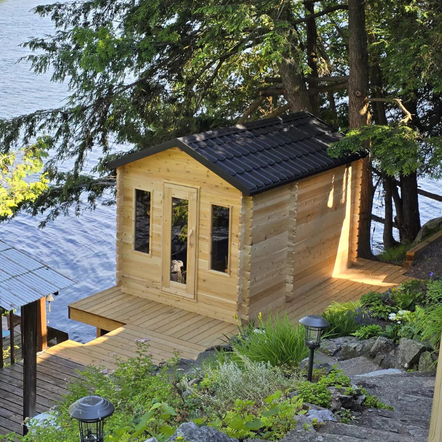 Dundalk Canadian Timber Georgian Cabin Outdoor Sauna For Backyard Relaxation Dundalk