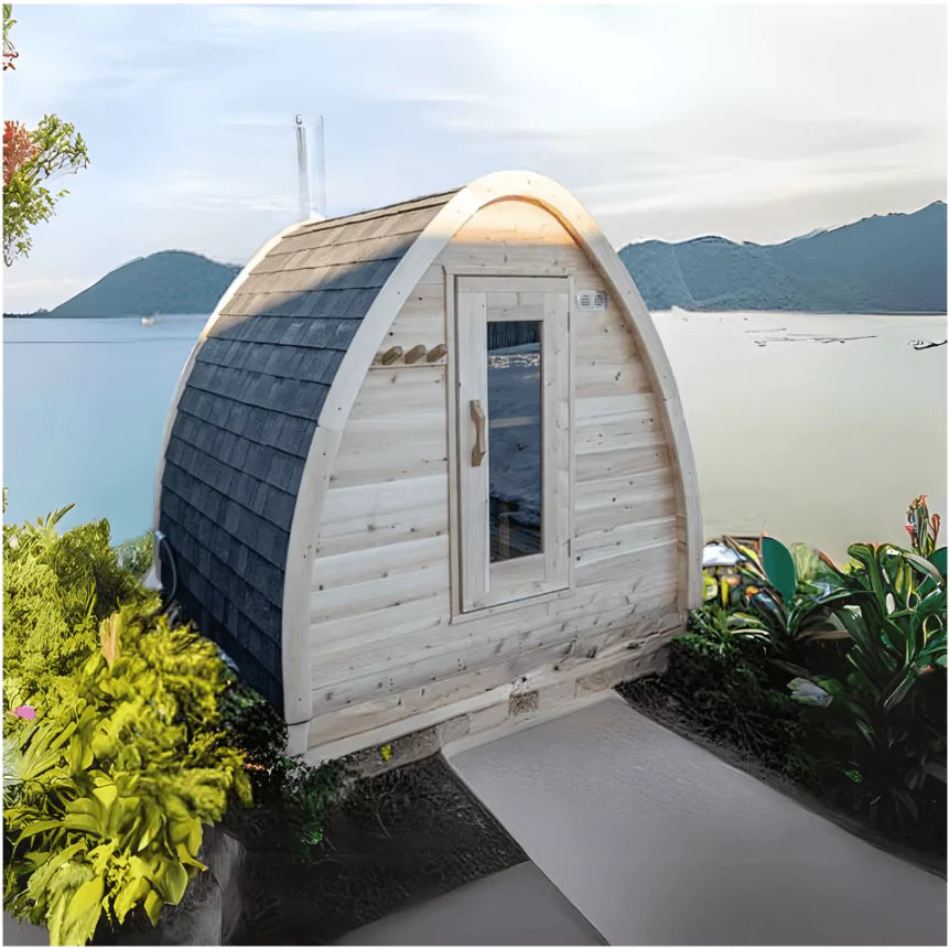 Dundalk Canadian Timber MiniPOD Sauna 7x7 Outdoor Cedar Retreat Dundalk