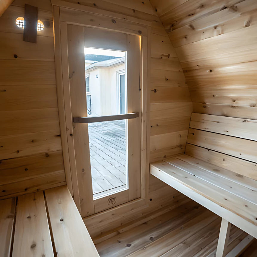 Dundalk Canadian Timber MiniPOD Sauna 7x7 Outdoor Cedar Retreat Dundalk