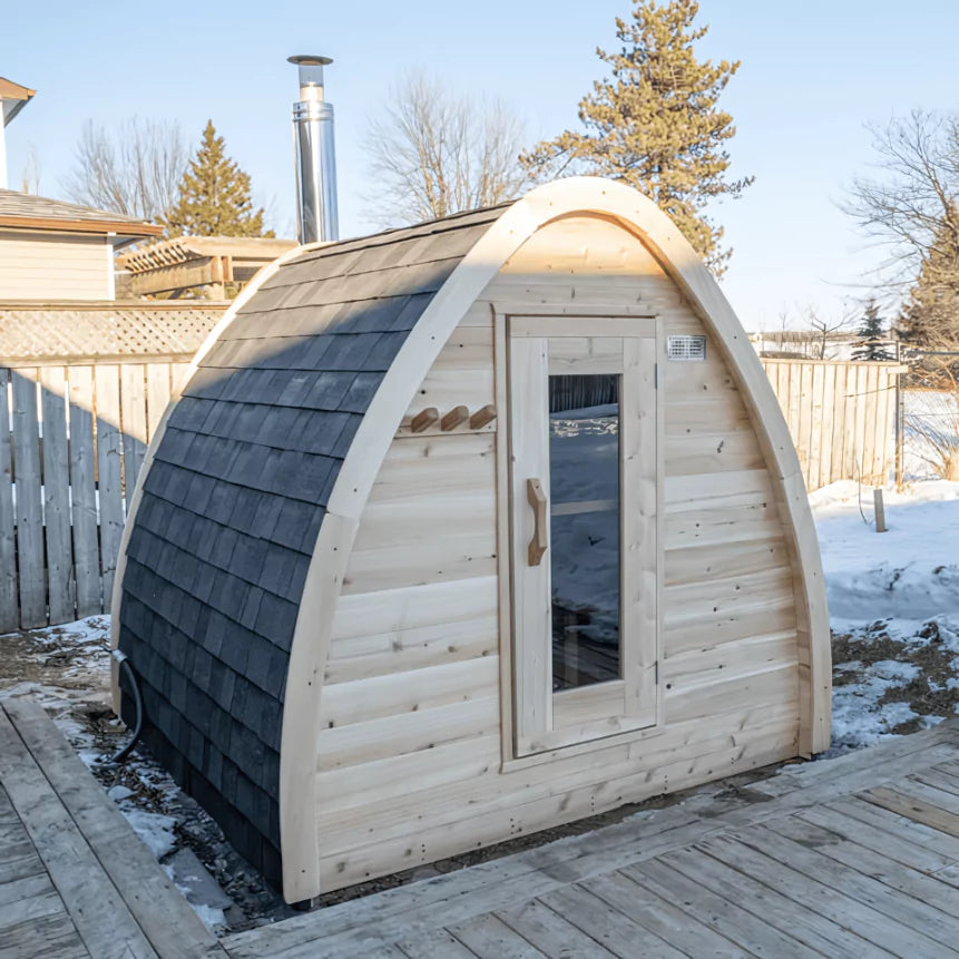 Dundalk Canadian Timber MiniPOD Sauna 7x7 Outdoor Cedar Retreat Dundalk