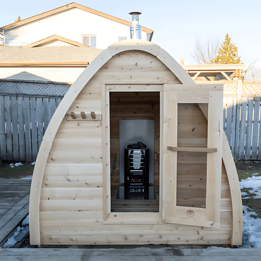 Dundalk Canadian Timber MiniPOD Sauna 7x7 Outdoor Cedar Retreat Dundalk