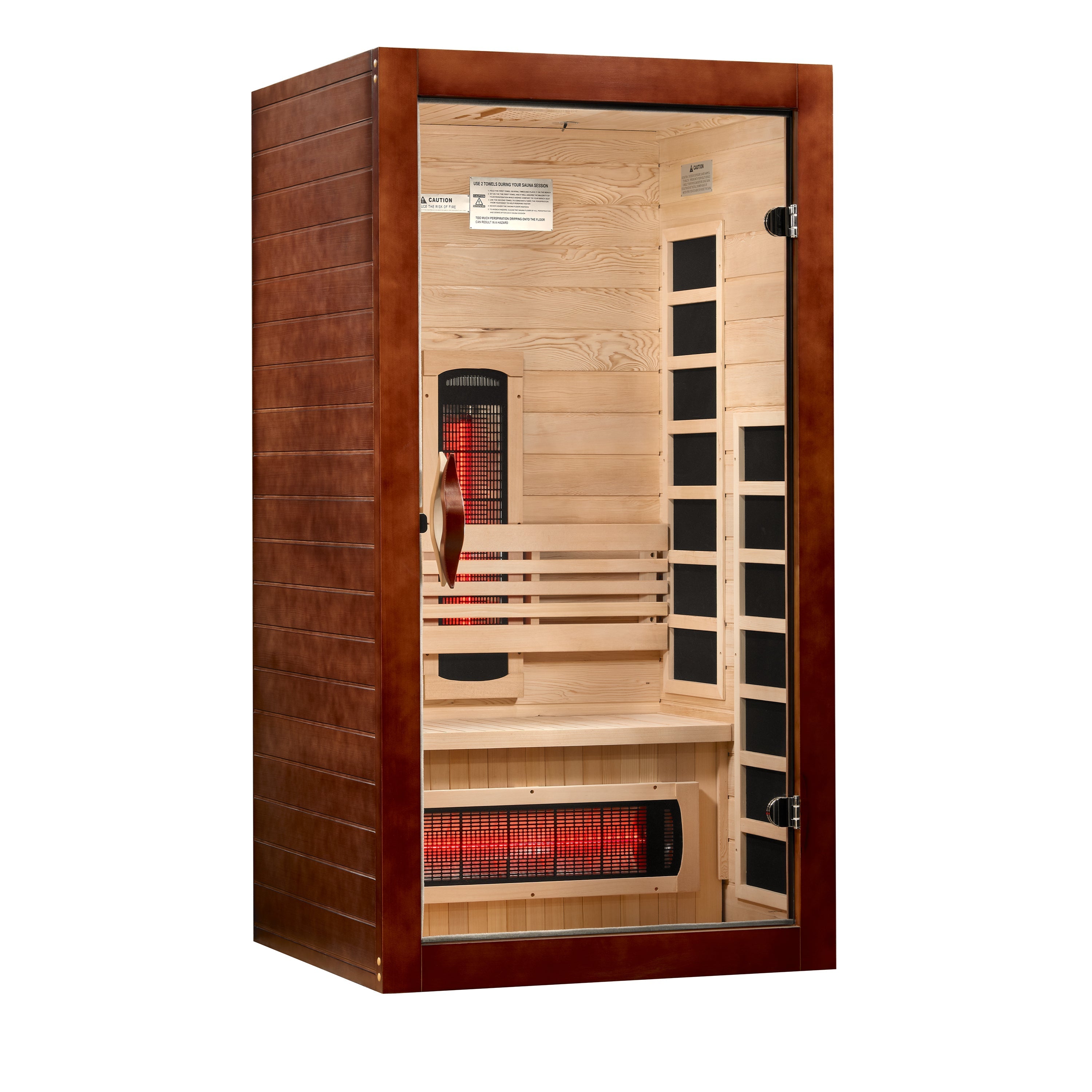 Dynamic Santorini 1-2 Person Hemlock Full Spectrum Near Zero EMF FAR IR Sauna Golden Designs Inc
