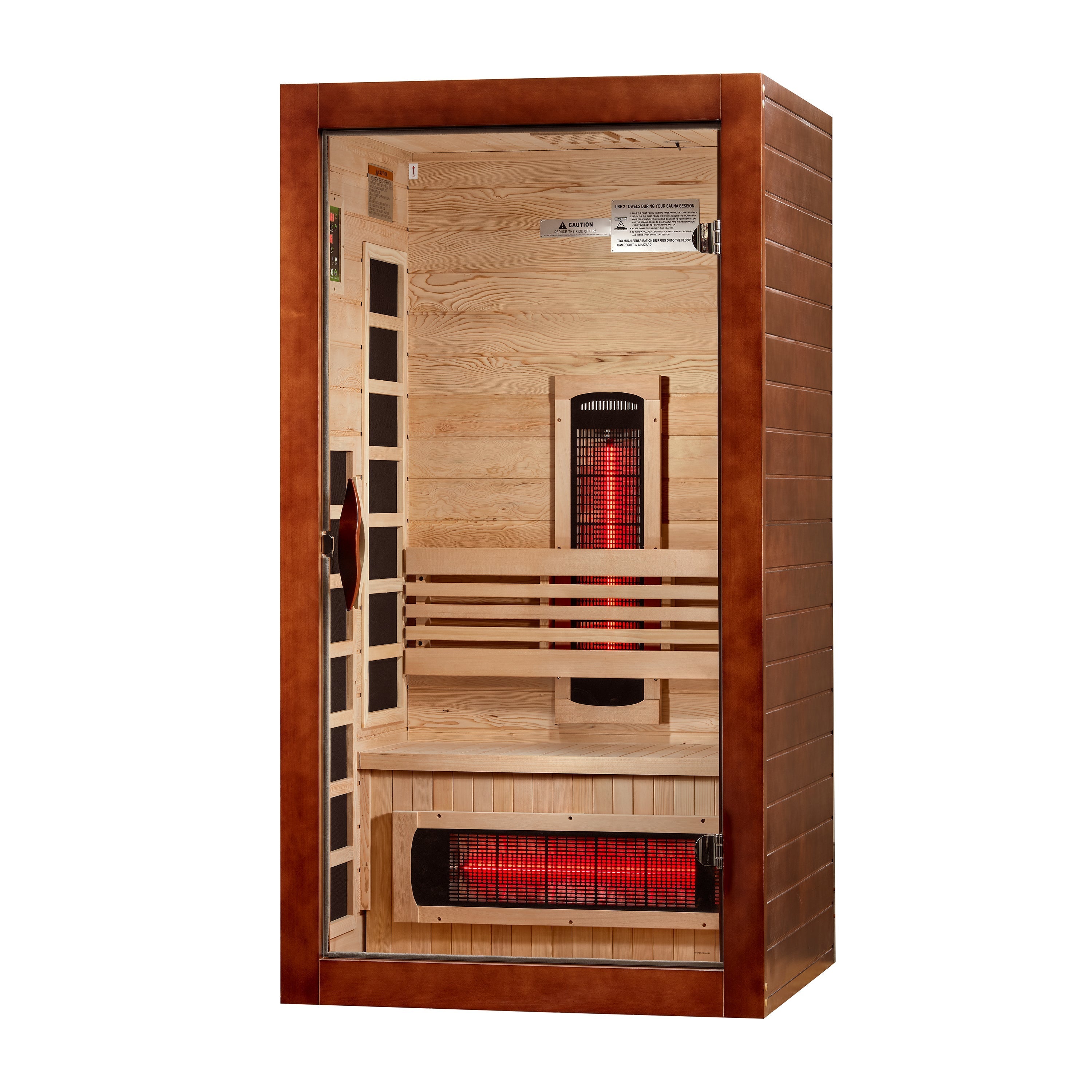 Dynamic Santorini 1-2 Person Hemlock Full Spectrum Near Zero EMF FAR IR Sauna Golden Designs Inc